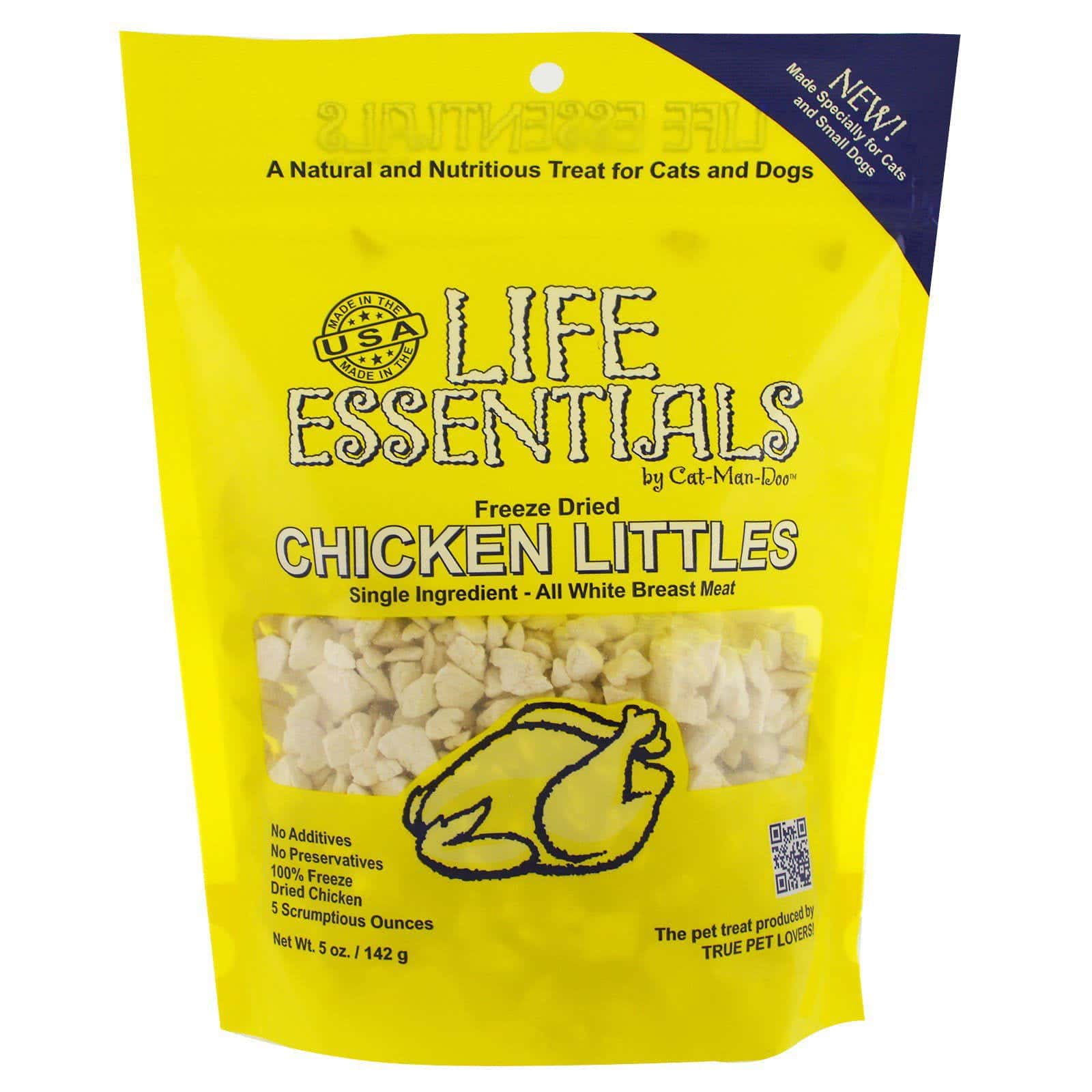 Cat-Man-Doo, Life Essentials, trocitos de pollo deshidratado congelado, 5 oz (142 g)