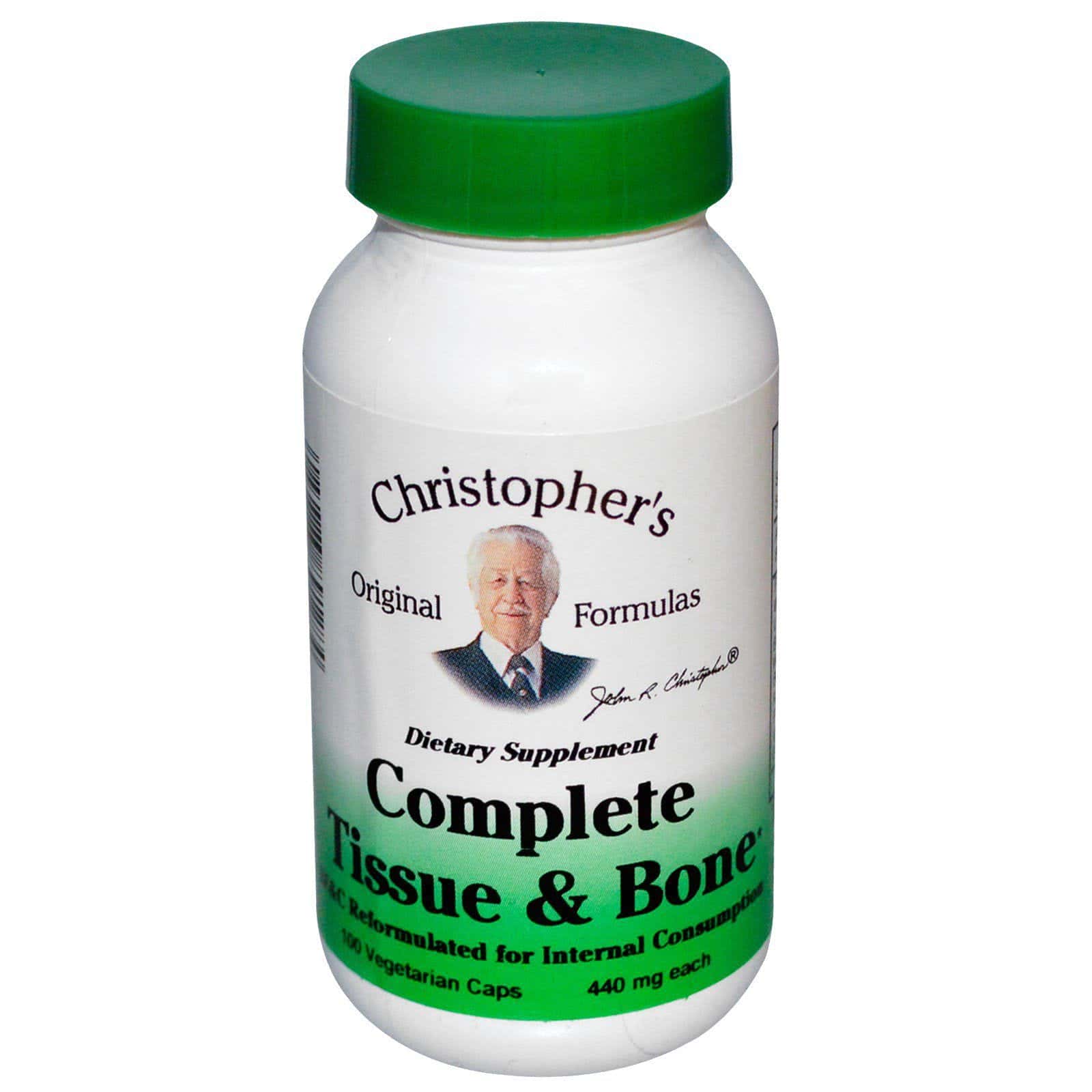 Christopher's Original Formulas, Suplemento alimentario para tejidos y huesos completos, 440 mg, 100 cápsulas vegetales