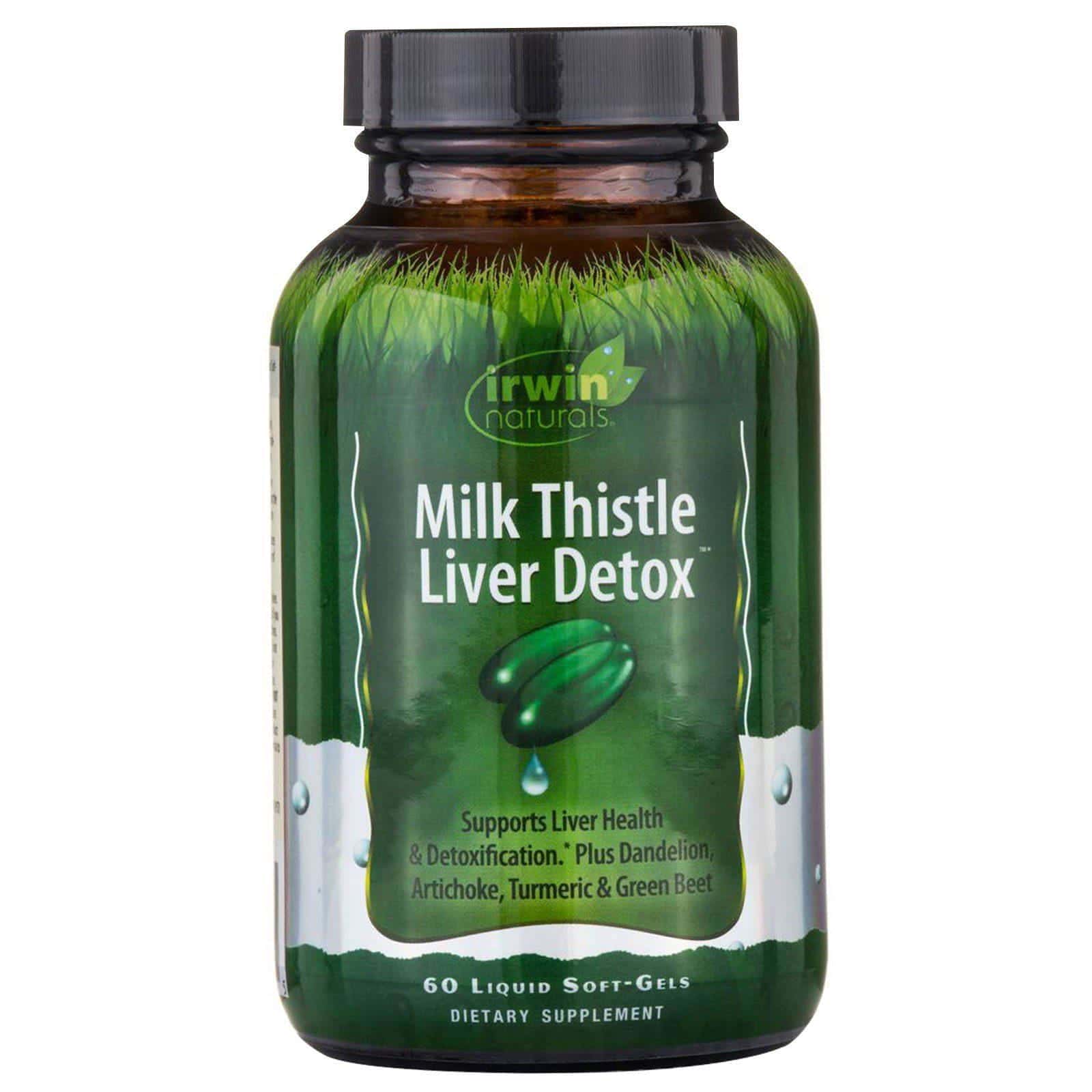 Irwin Naturals, Cardo de leche, Desintoxicación hepática, 60 cápsulas blandas líquidas