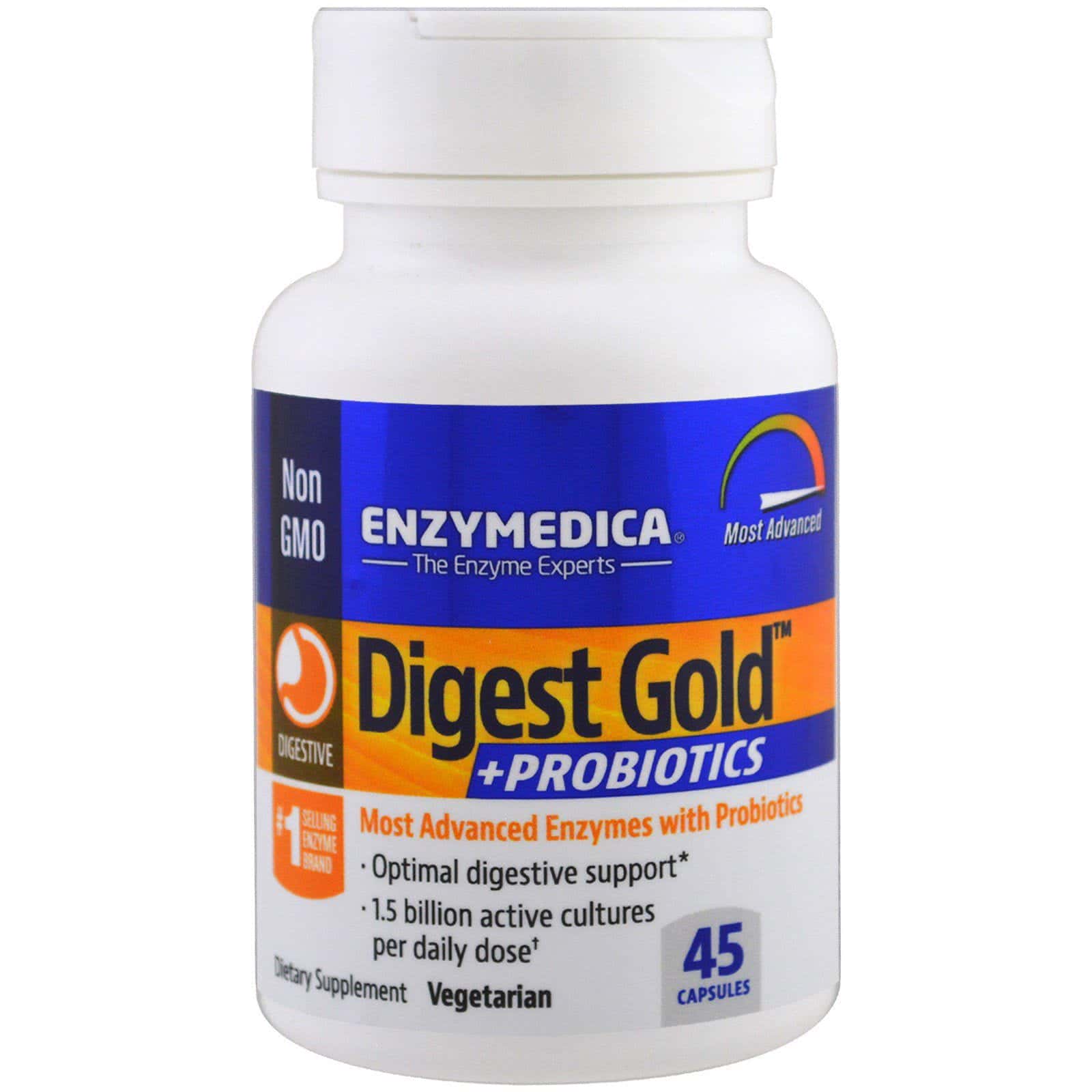 Enzymedica, Digest Gold + probióticos , 45 cápsulas
