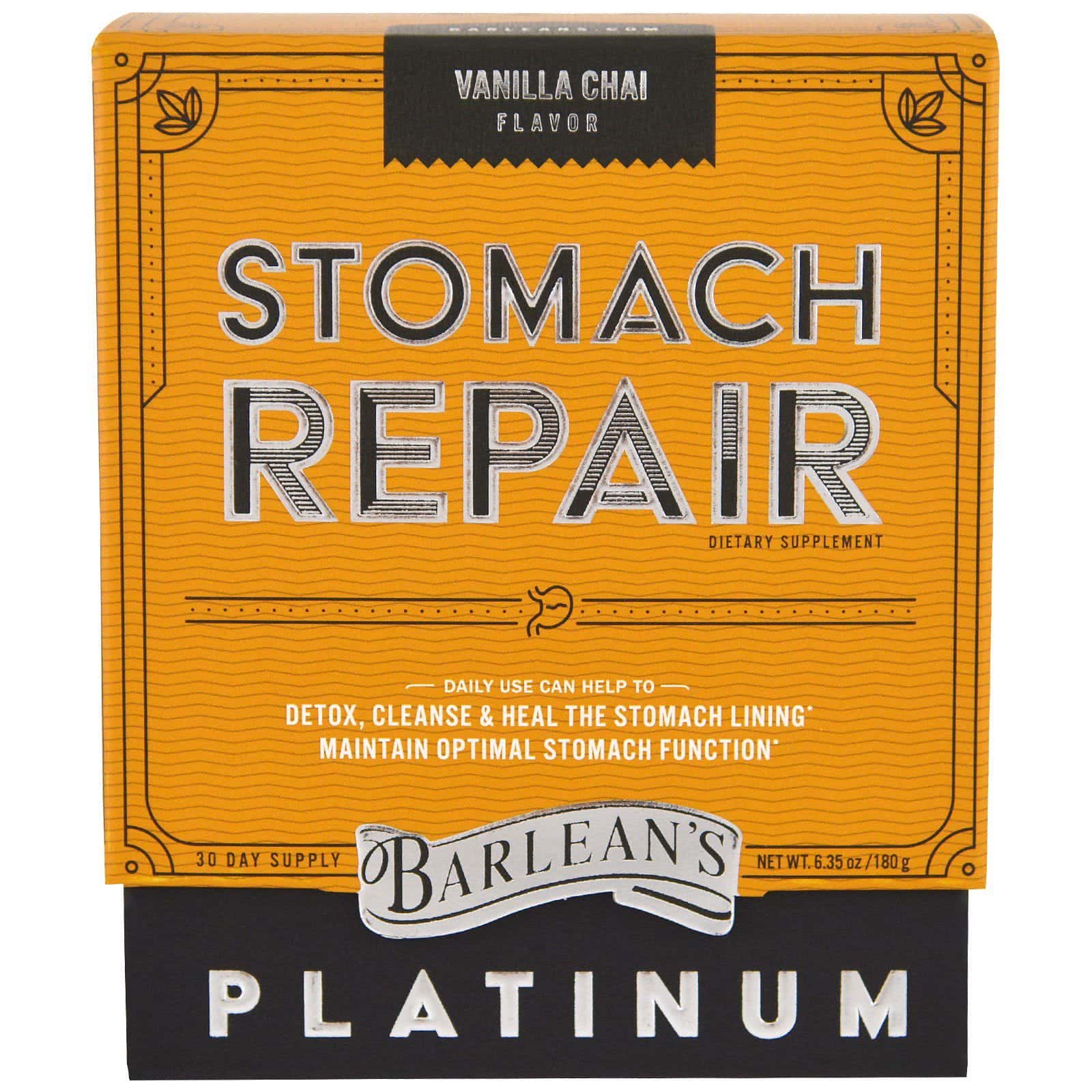 Barlean's, Reparador estomacal, chai de vainilla , 6,35 oz (180 g)