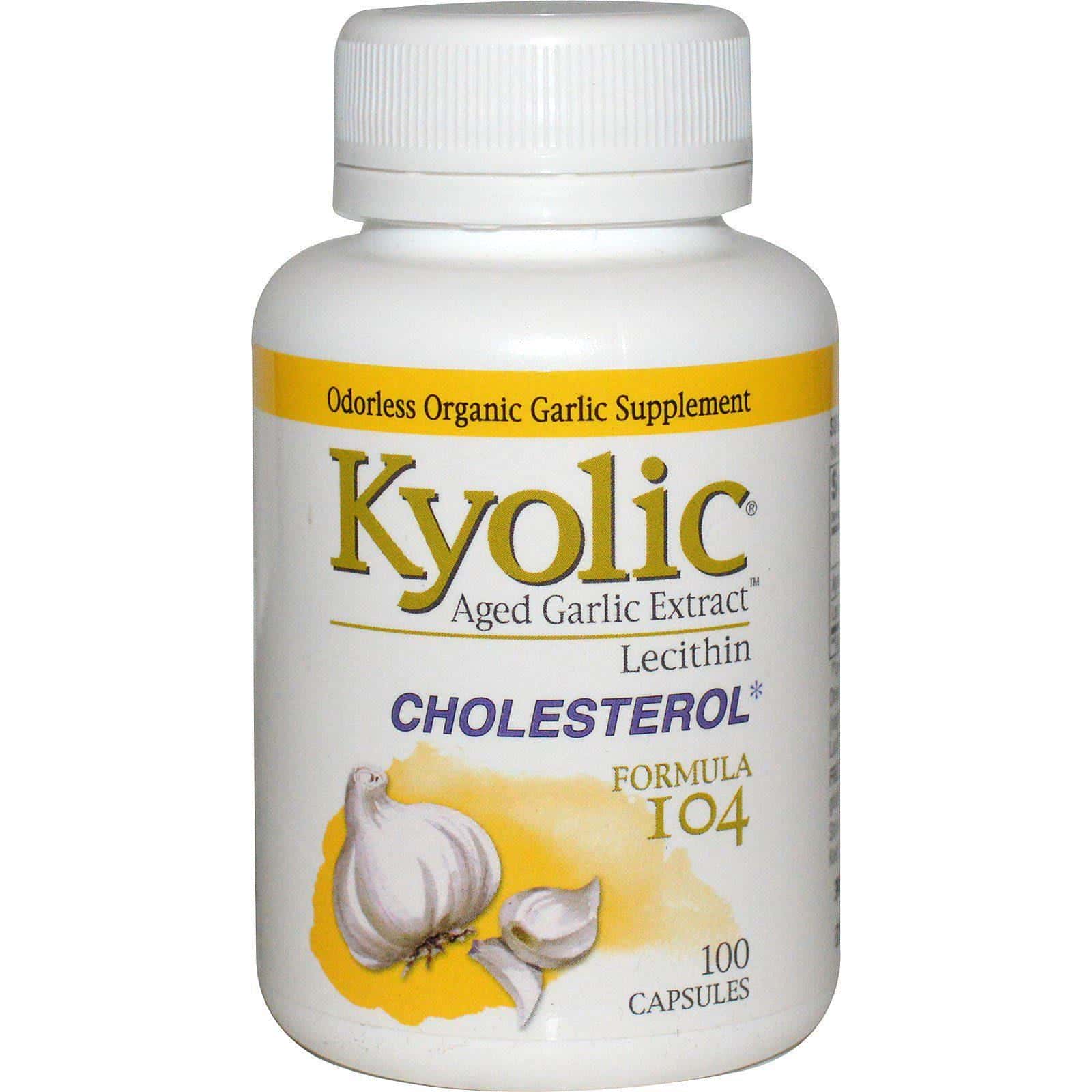 Kyolic, Aged Garlic Extract con lecitina, Fórmula 104 para el colesterol, 100 cápsulas