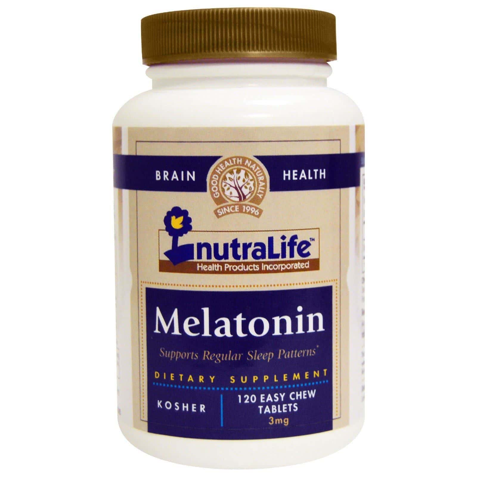 NutraLife, Melatonina, 3 mg, 120 tabletas masticables