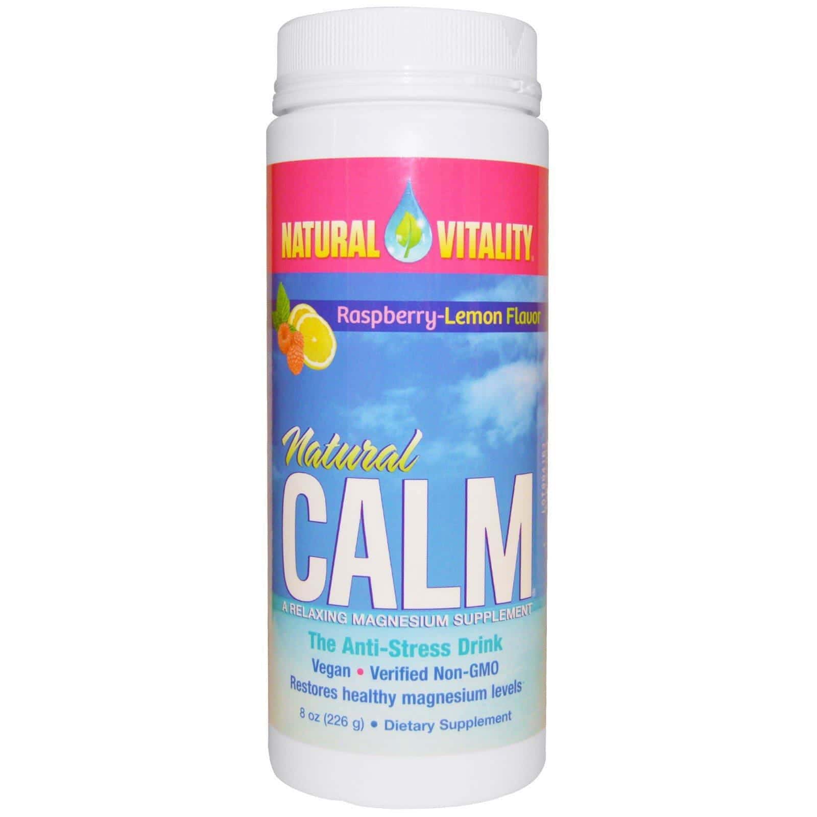Natural Vitality, Natural Calm, sabor orgánico de frambuesa y limón, 8 onzas (226 gramos)