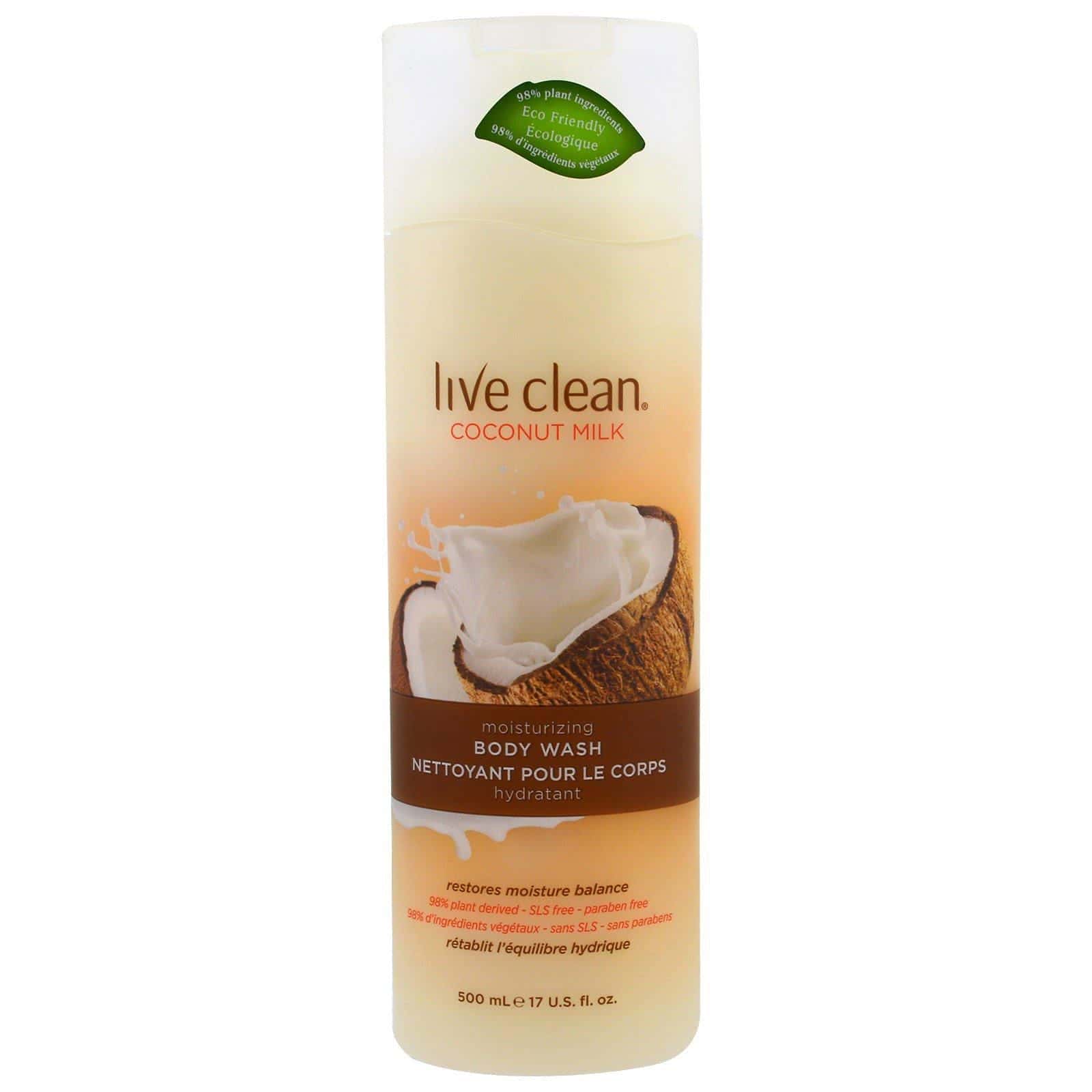 Live Clean, Gel para baño humectante, leche de coco, 17 fl. Oz (500 ml)