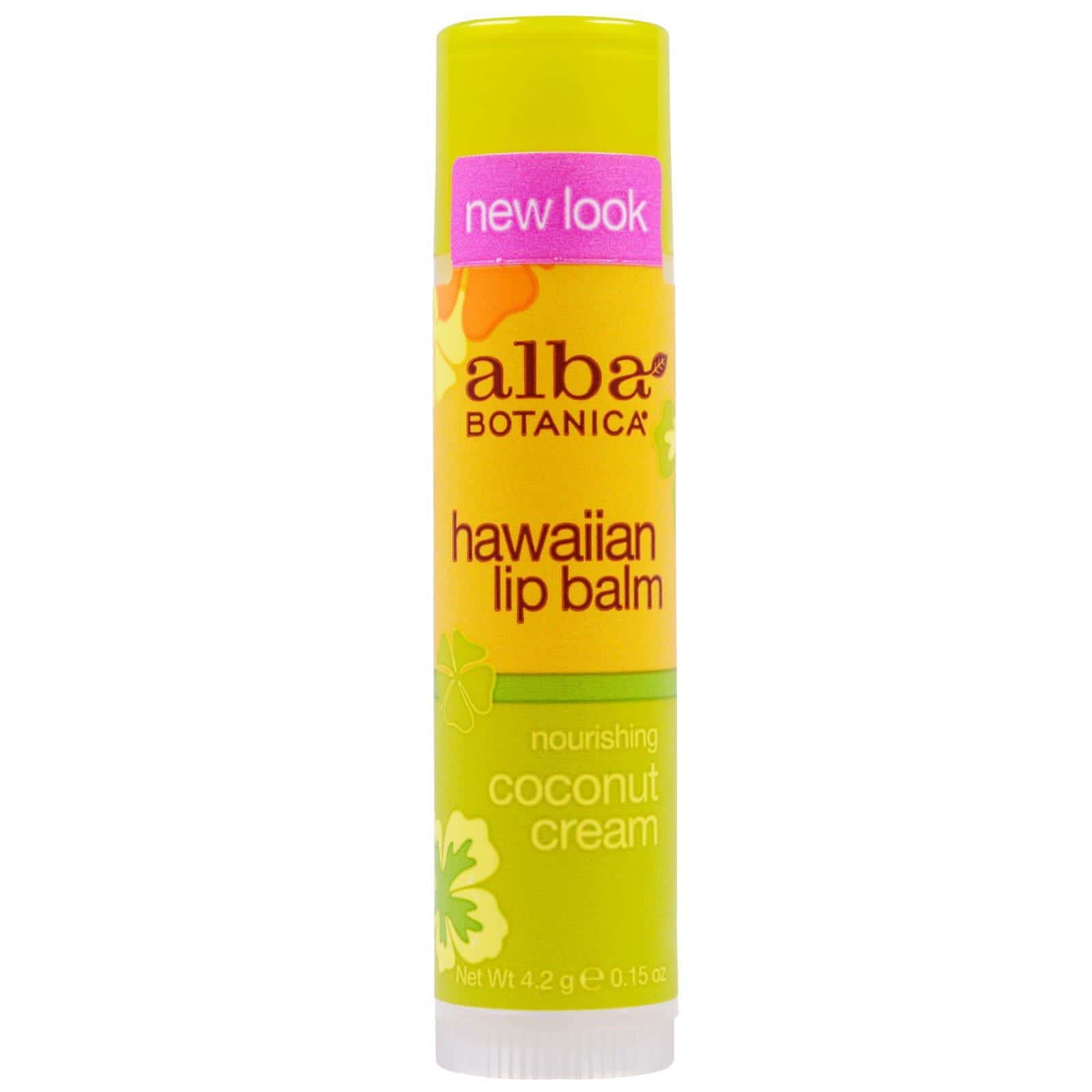 Alba Botanica, Bálsamo labial hawaiano, crema de coco nutritiva, 0,15 oz (4,2 g)