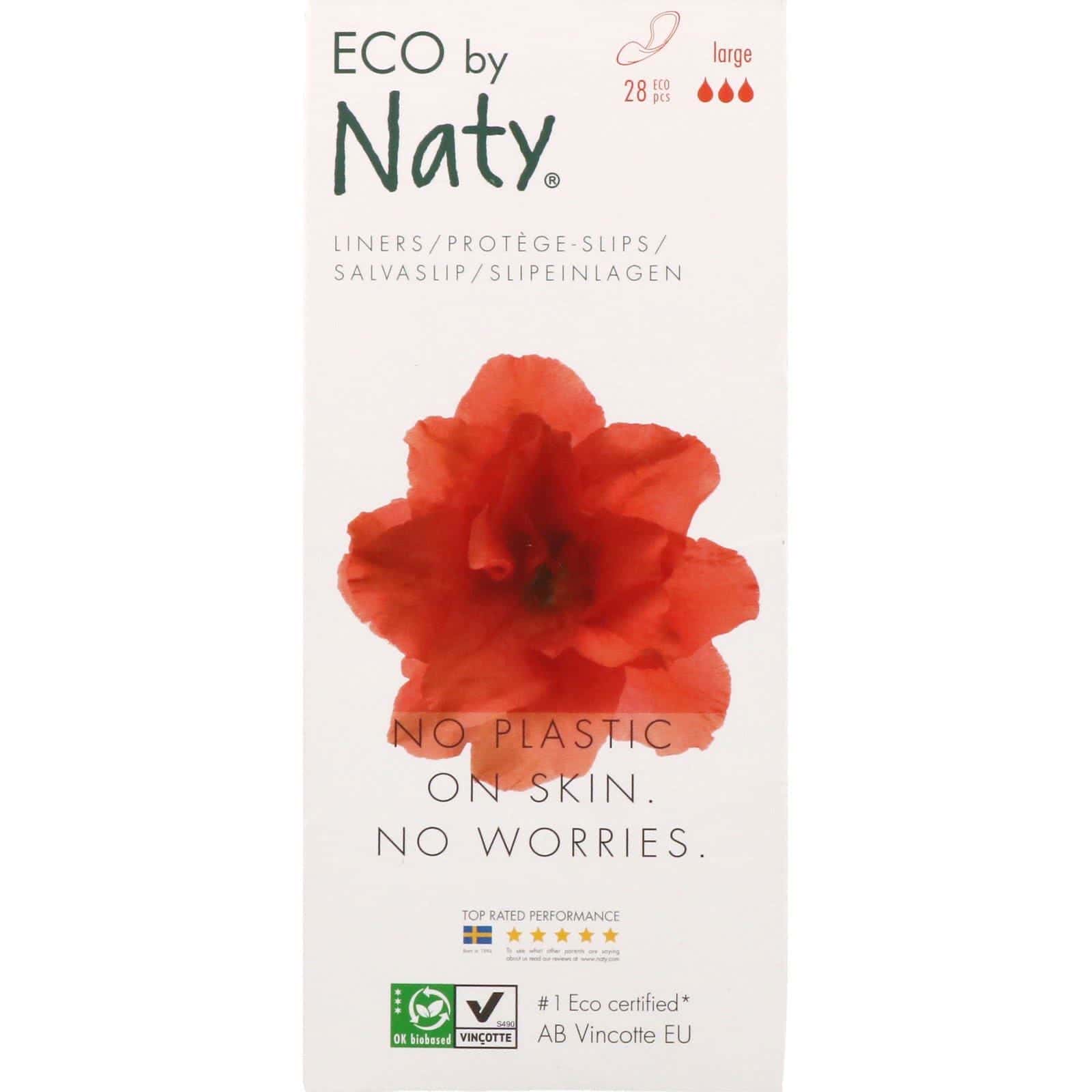 Naty, Protectores diarios, grandes, 28 piezas ecológicas