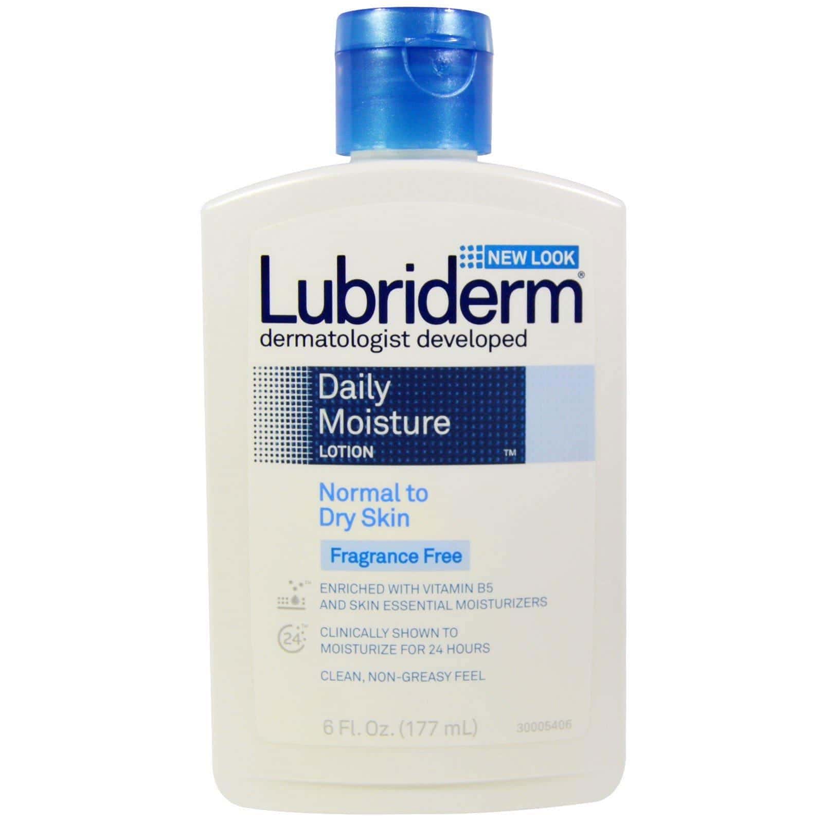 Lubriderm, Loción humectante diaria para piel normal a seca sin fragancia, 177 ml