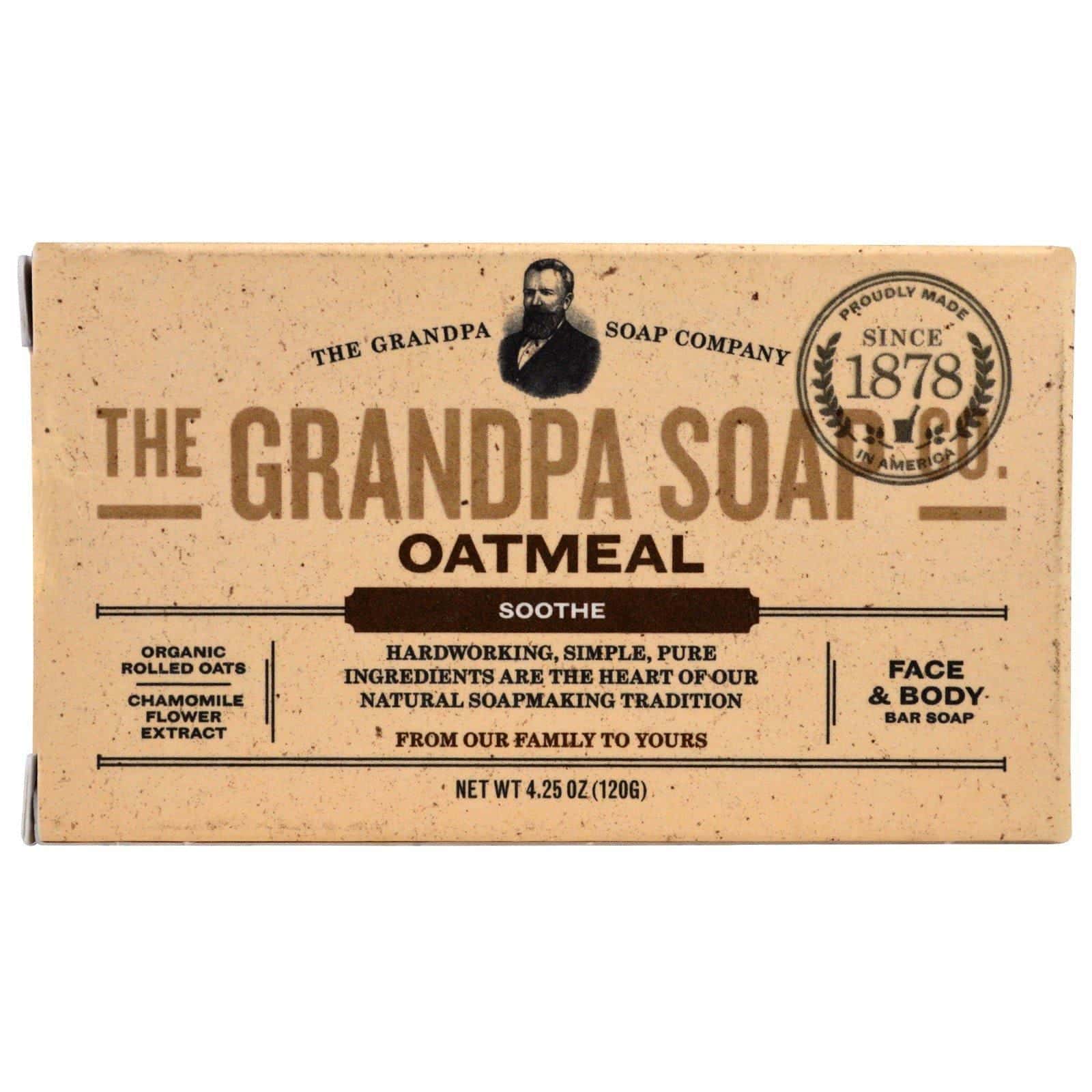 Grandpa's, Jabón para la cara y cuerpo, refrescante, harina de avena, 4.25 oz (120 g)