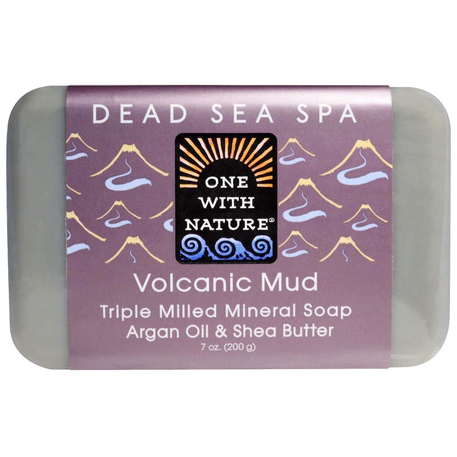 One with Nature, Jabón mineral tres veces molido, barro volcánico, 7 oz (200 g)