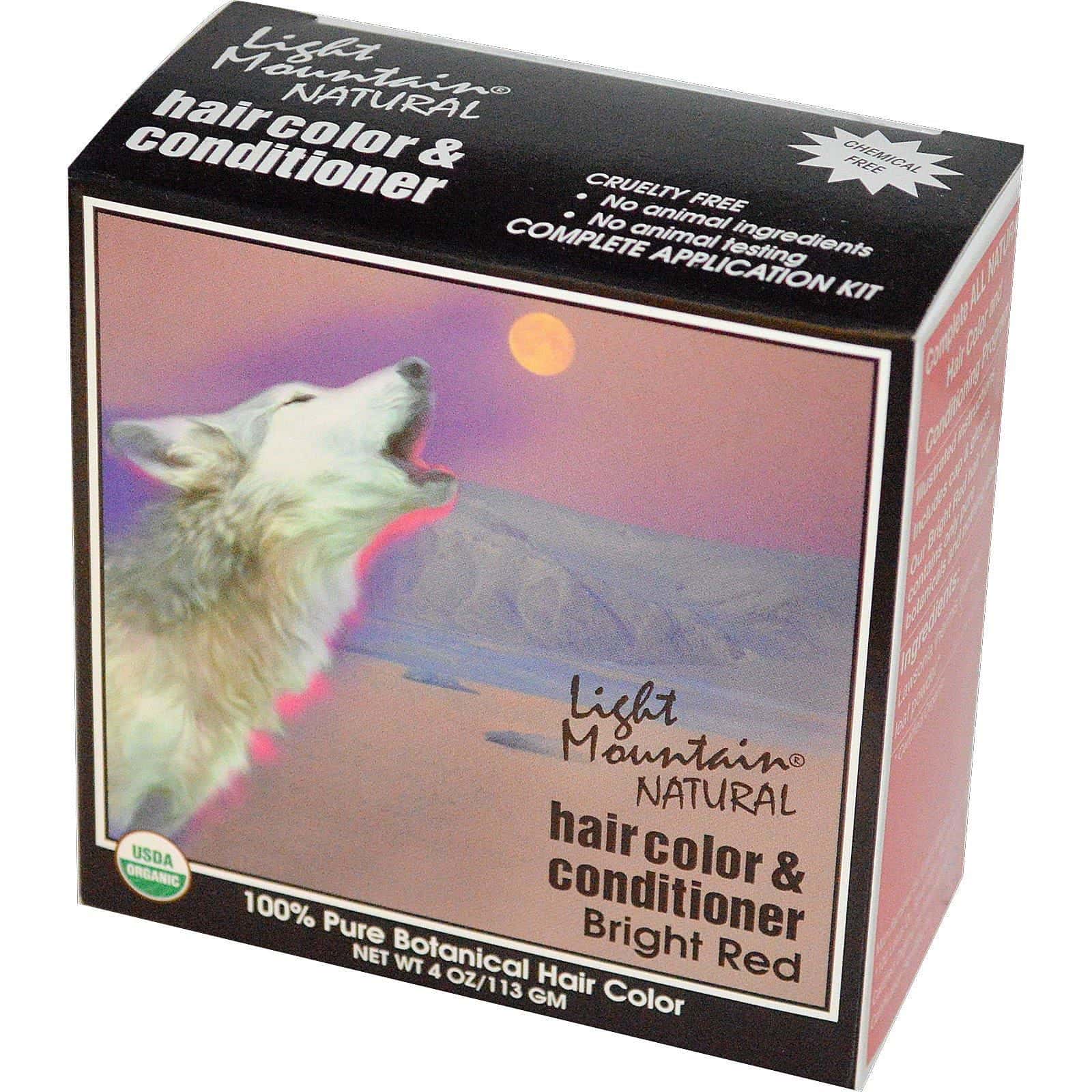 Light Mountain, Shampoo color y acondicionador natural, Rojo brillante (113 g)