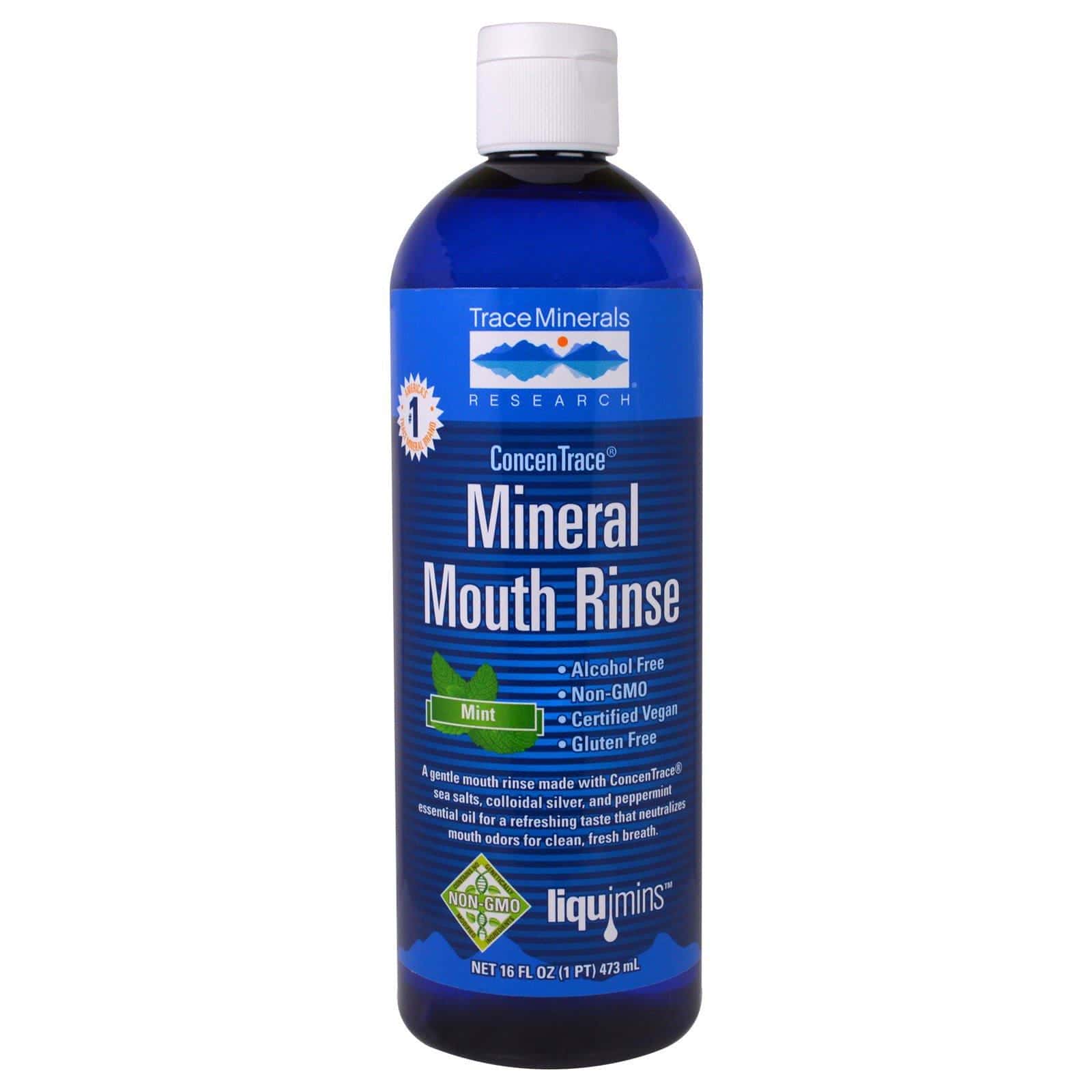 Trace Minerals Research, Enjuague bucal mineral ConcenTrace, Menta, 16 fl oz (473 ml)