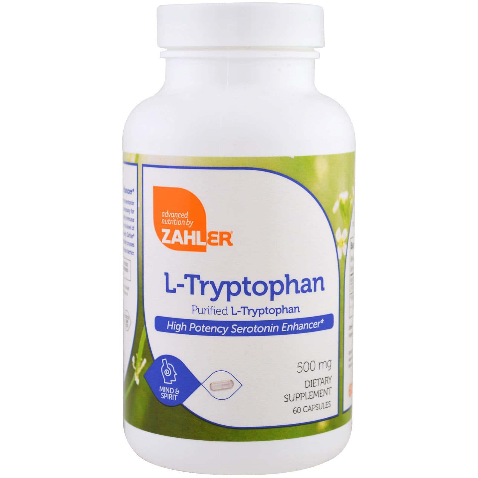Zahler, L-triptófano, L-triptófano purificado, 500 mg, 60 cápsulas