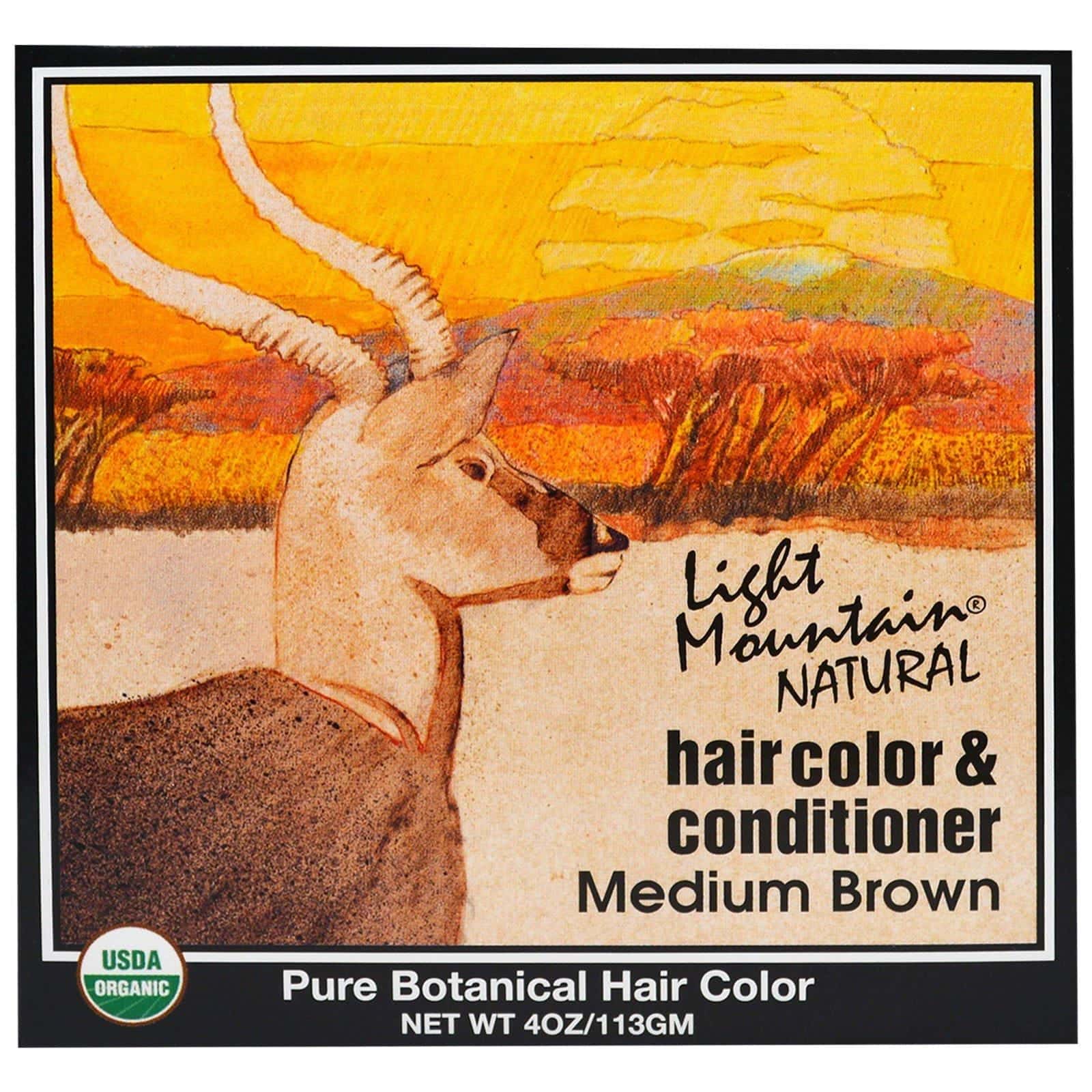 Light Mountain, Color y Acondicionador Natural para el Cabello, Castaño Medio, 4 oz (113 g)