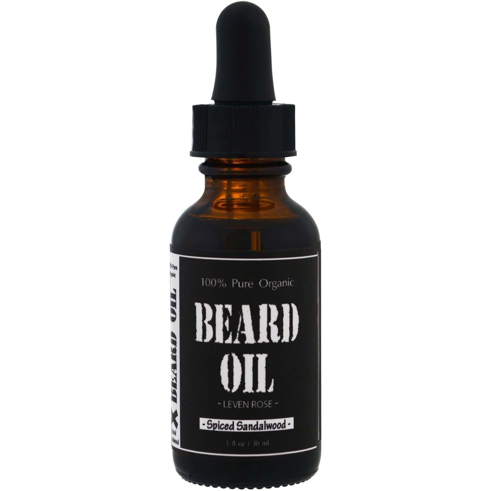 Leven Rose, Aceite para barba 100 % puro y orgánico, Sándalo especiado, 1 fl oz (30 ml)