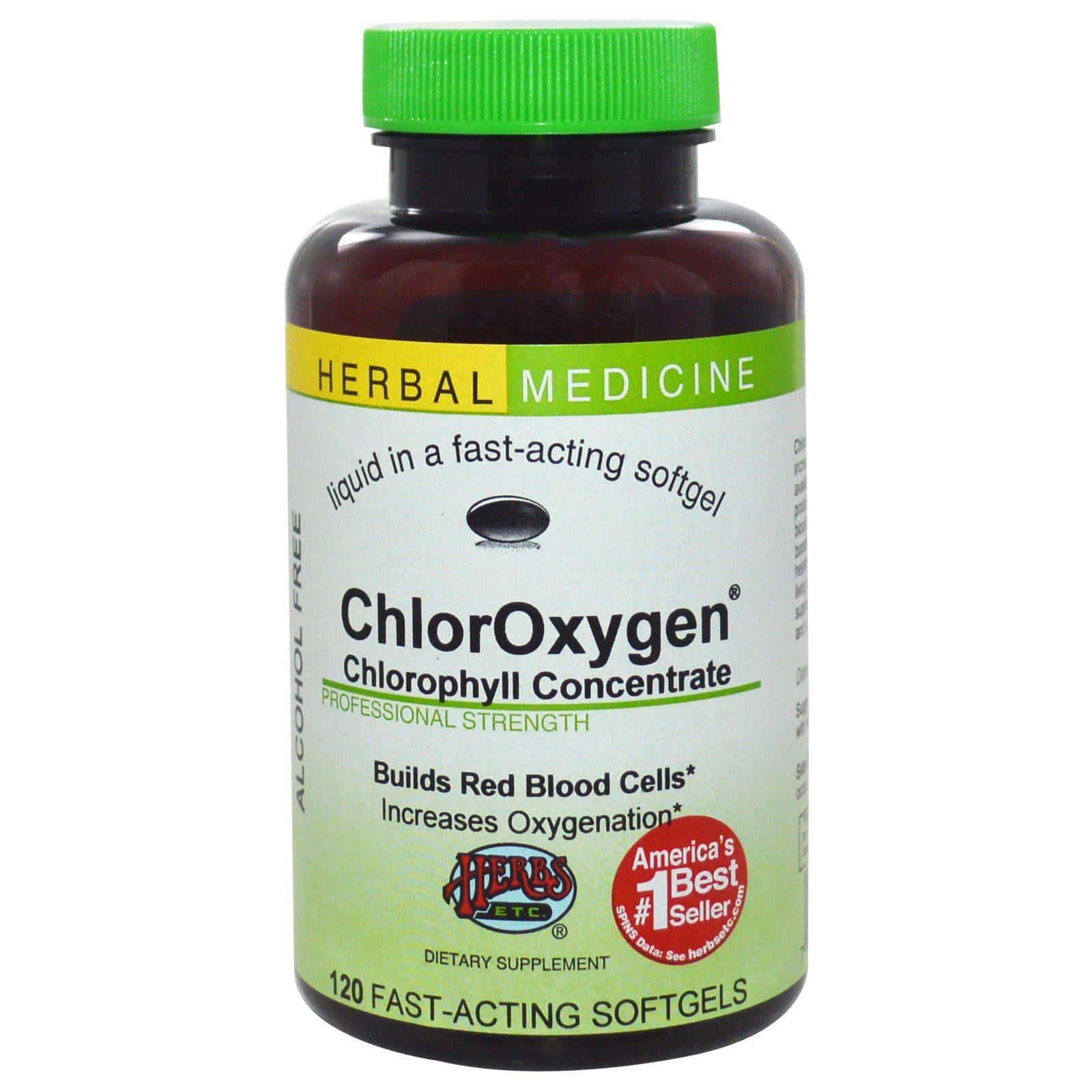 Herbs Etc., ChlorOxygen, Concentrado de Clorofila, Sin Alcohol, 120 Cápsulas blandas de acción rápida