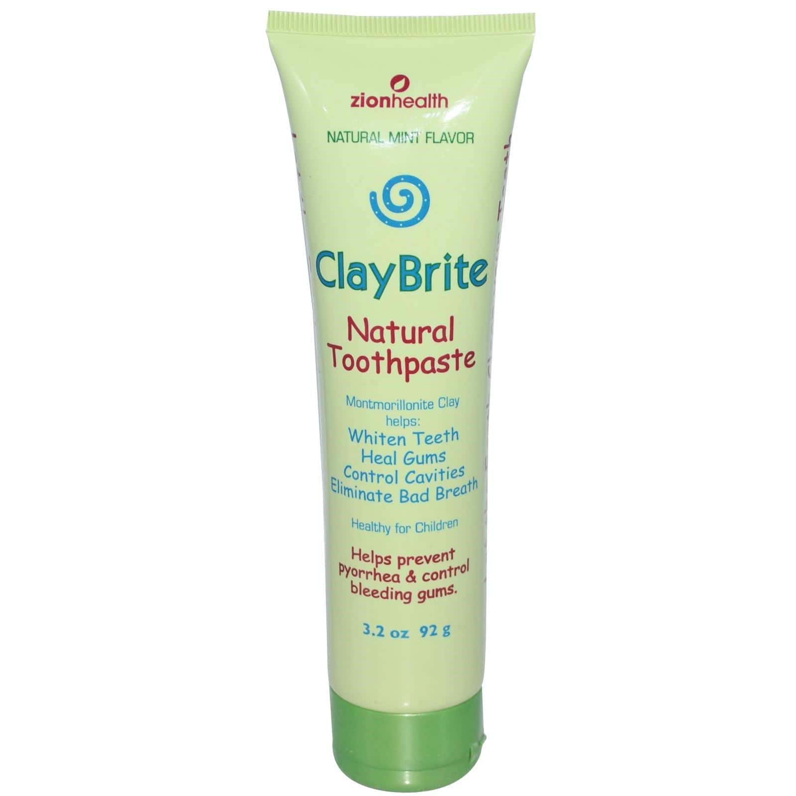 Zion Health, ClayBrite, Pasta Dental Natural, Sabor a Menta Natural, 3.2 oz (92 g)