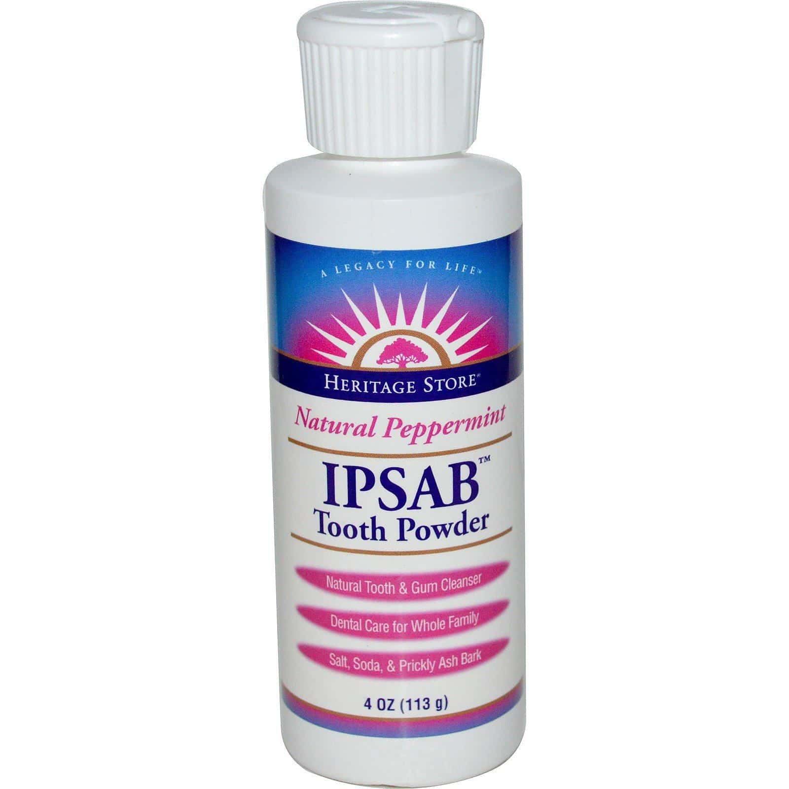 Heritage Store, IPSAB Polvo para Dientes, Menta Natural, 4 oz (113 g)