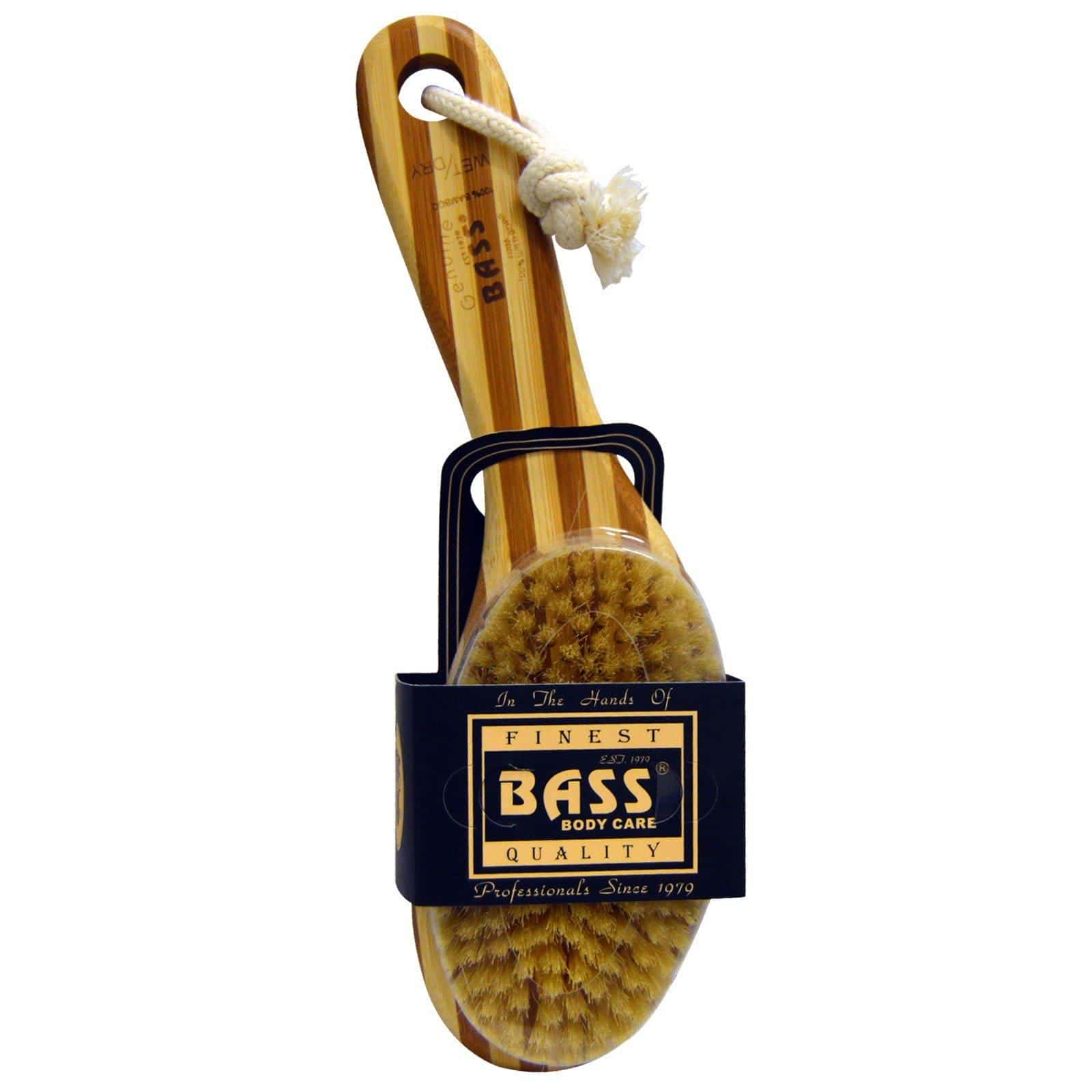 Bass Brushes, Mango curvo corto de lujo, cerda larga, 100% de jabalí, firme, 1 cepillo