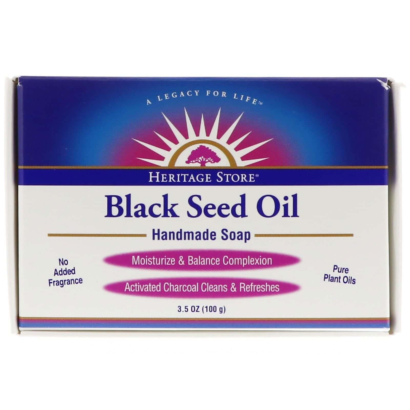 Heritage Store, Jabón artesanal de aceite de semilla negra, 3.5 oz (100 g)