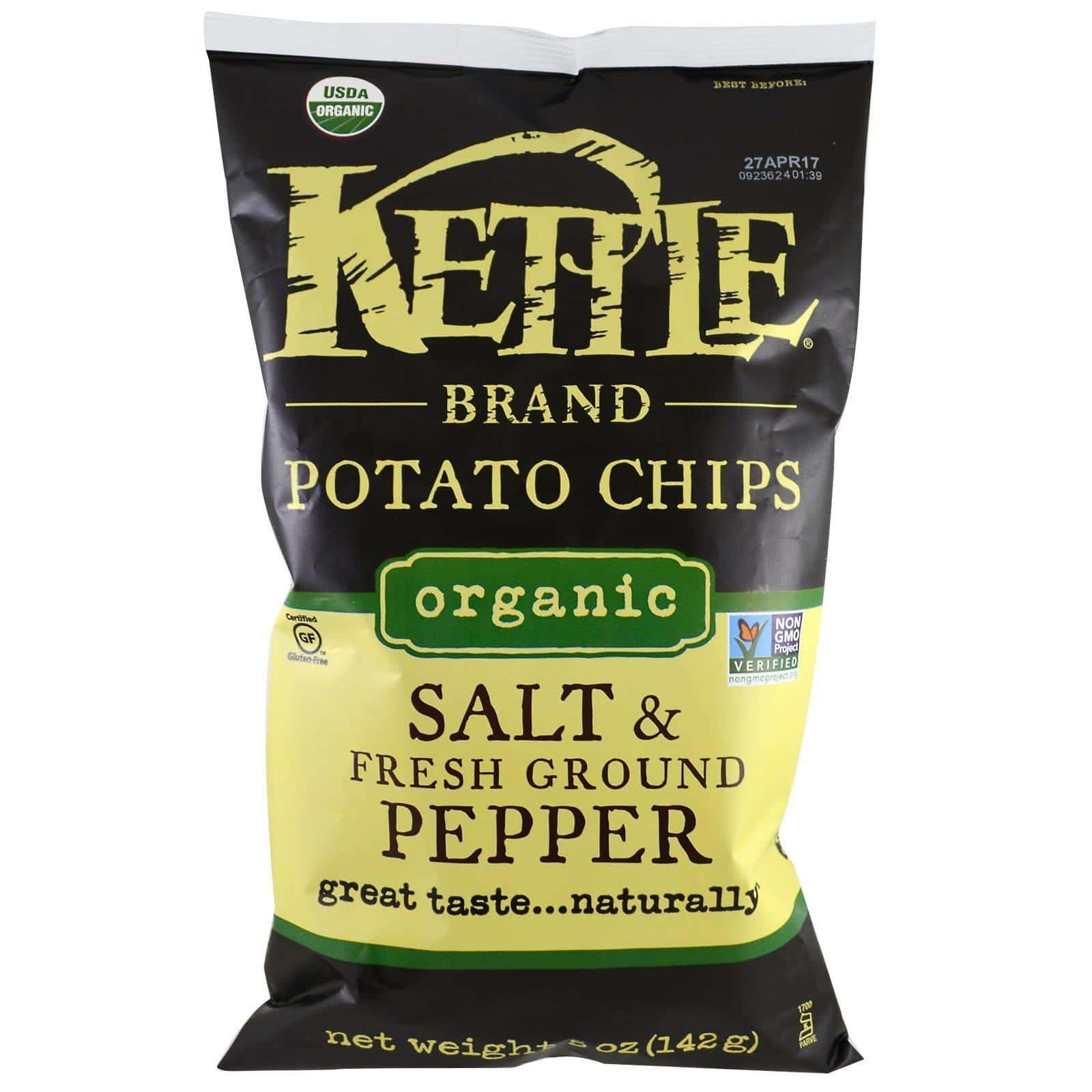 Kettle Foods, Papas chip orgánicas, sal y pimienta molida fresca, 5 oz (142 g)