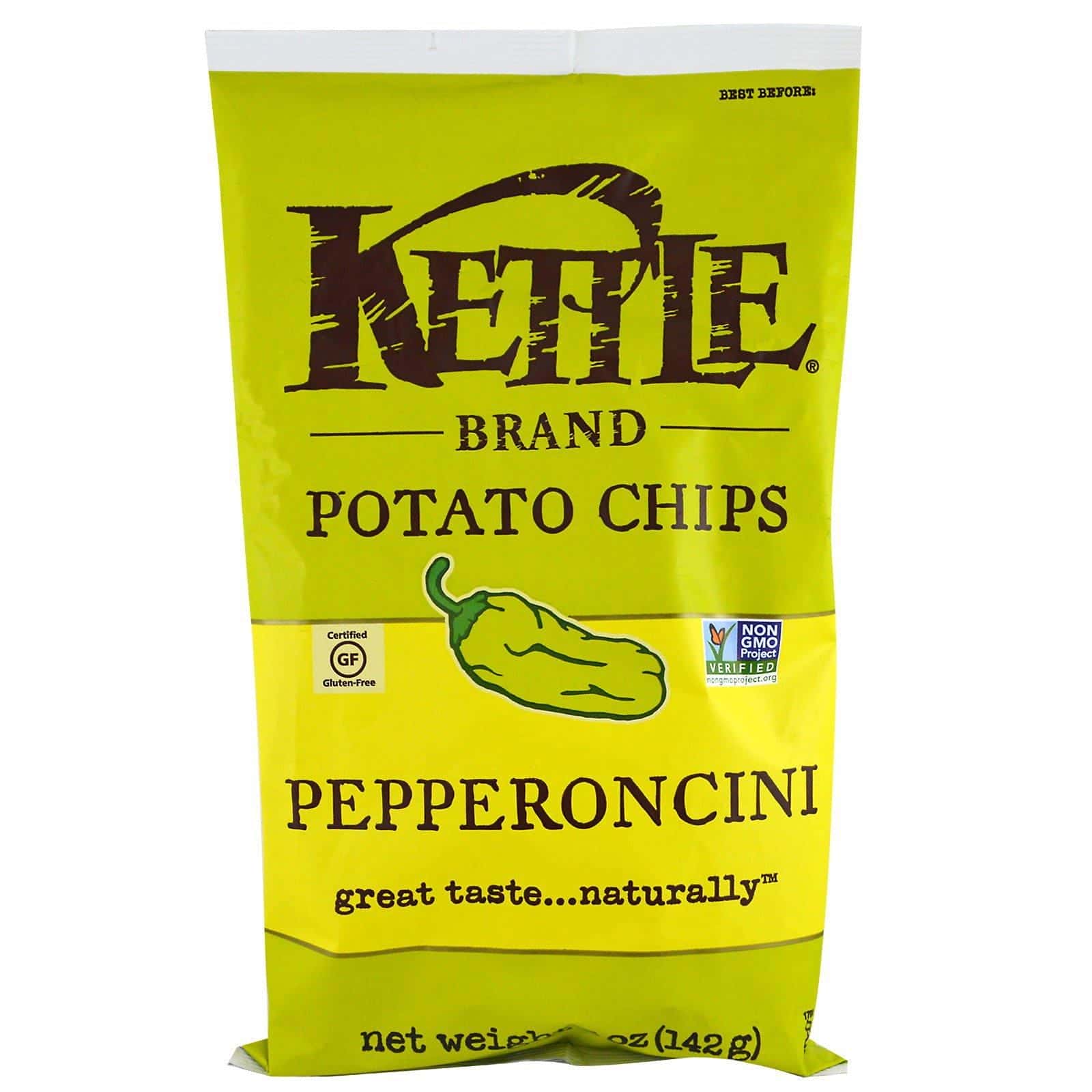 Kettle Foods, Patatas fritas, Pepperoncini, 5 oz (142 g)