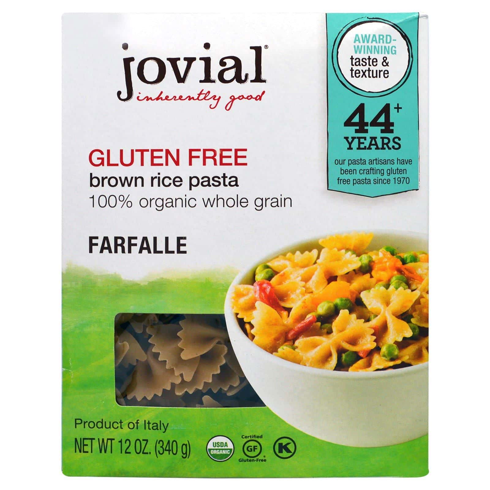 Jovial, Pasta de arroz integral orgánica, Farfalle, 12 oz (340 g)