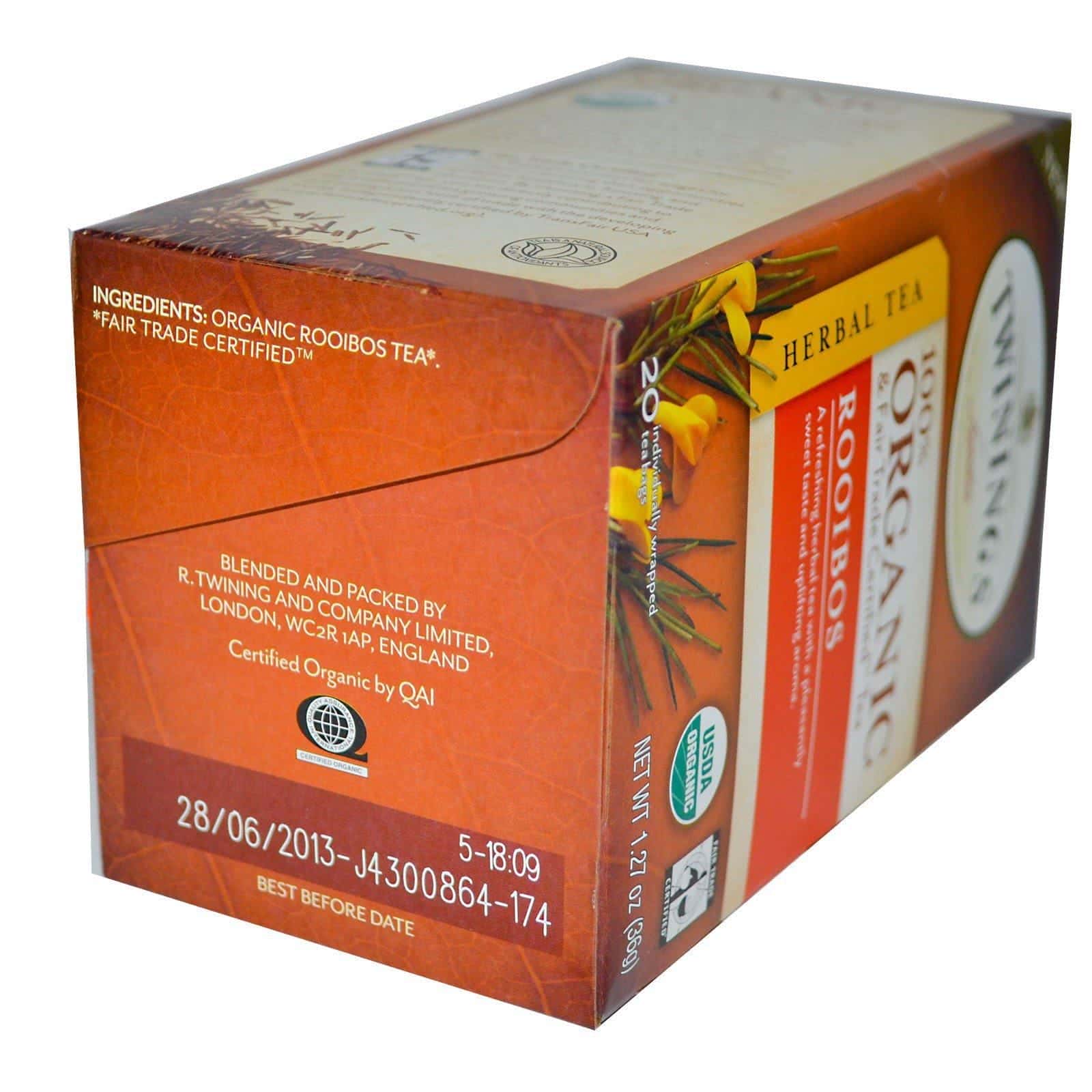 Twinings, Té Organic Herbal , Rooibos, 20 Bolsas de Té, 1.27 oz (36 g)