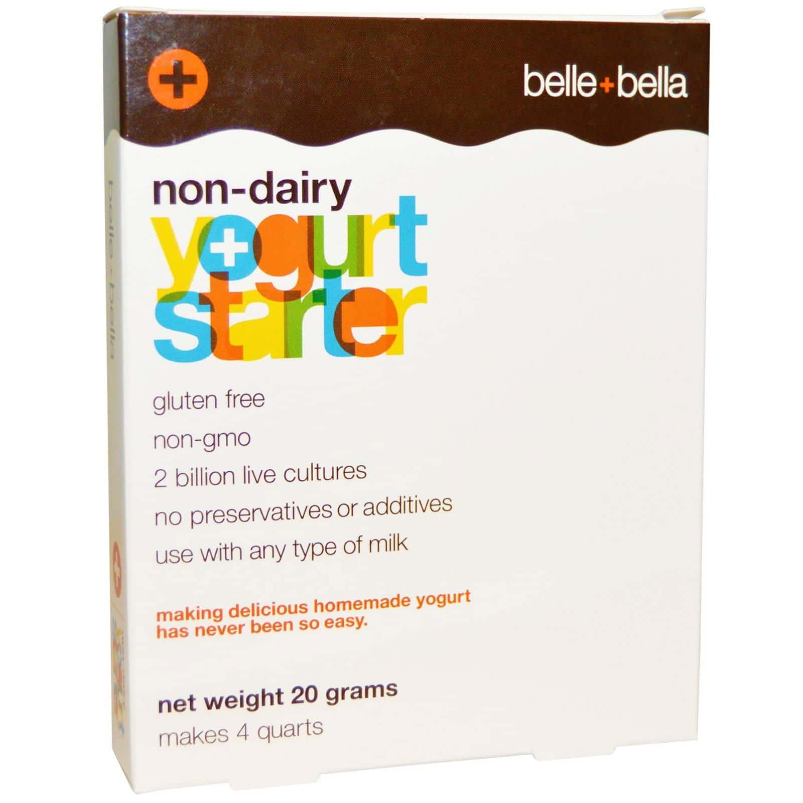 Belle+Bella, Iniciador sin lácteos para yogur, 4 paquetes de 5 g cada uno