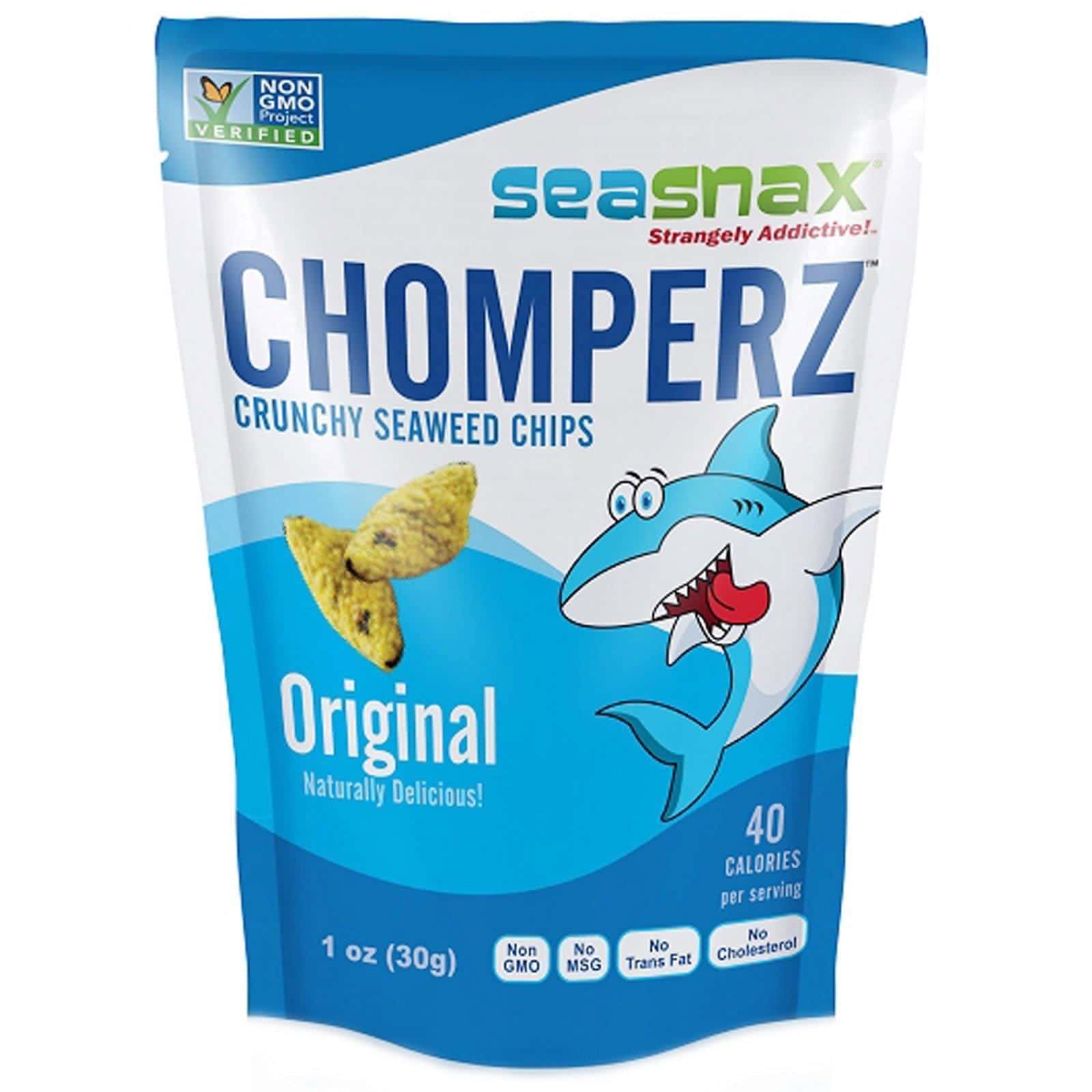 SeaSnax, Chomperz, Chips Crujientes de Algas Marinas, Original, 1 oz (30 g)