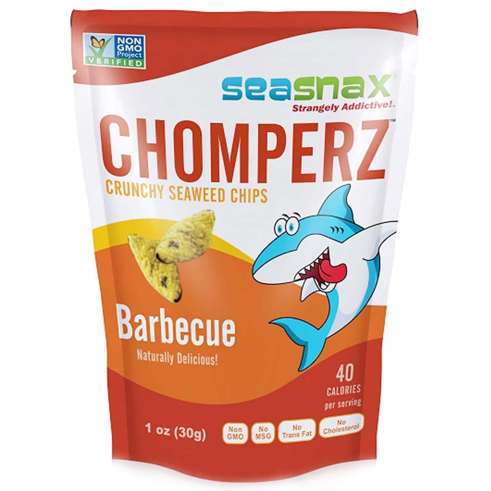 SeaSnax, Chomperz, Chips Crujientes de Algas Marinas, Barbecue, 1 oz (30 g)