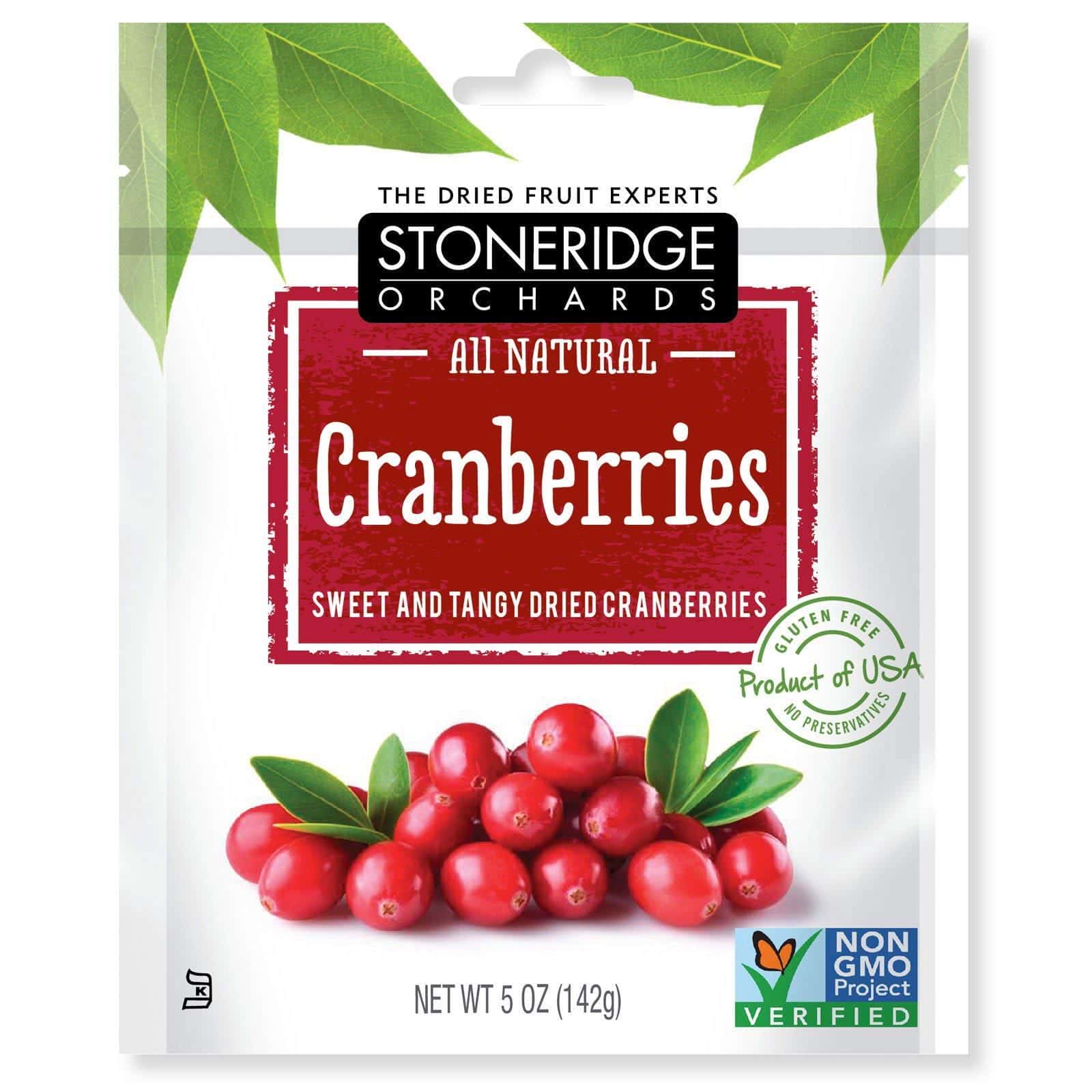 Stoneridge Orchards, Arándanos rojos, Arándanos dulces y ácidos secos, 142 g (5 oz)