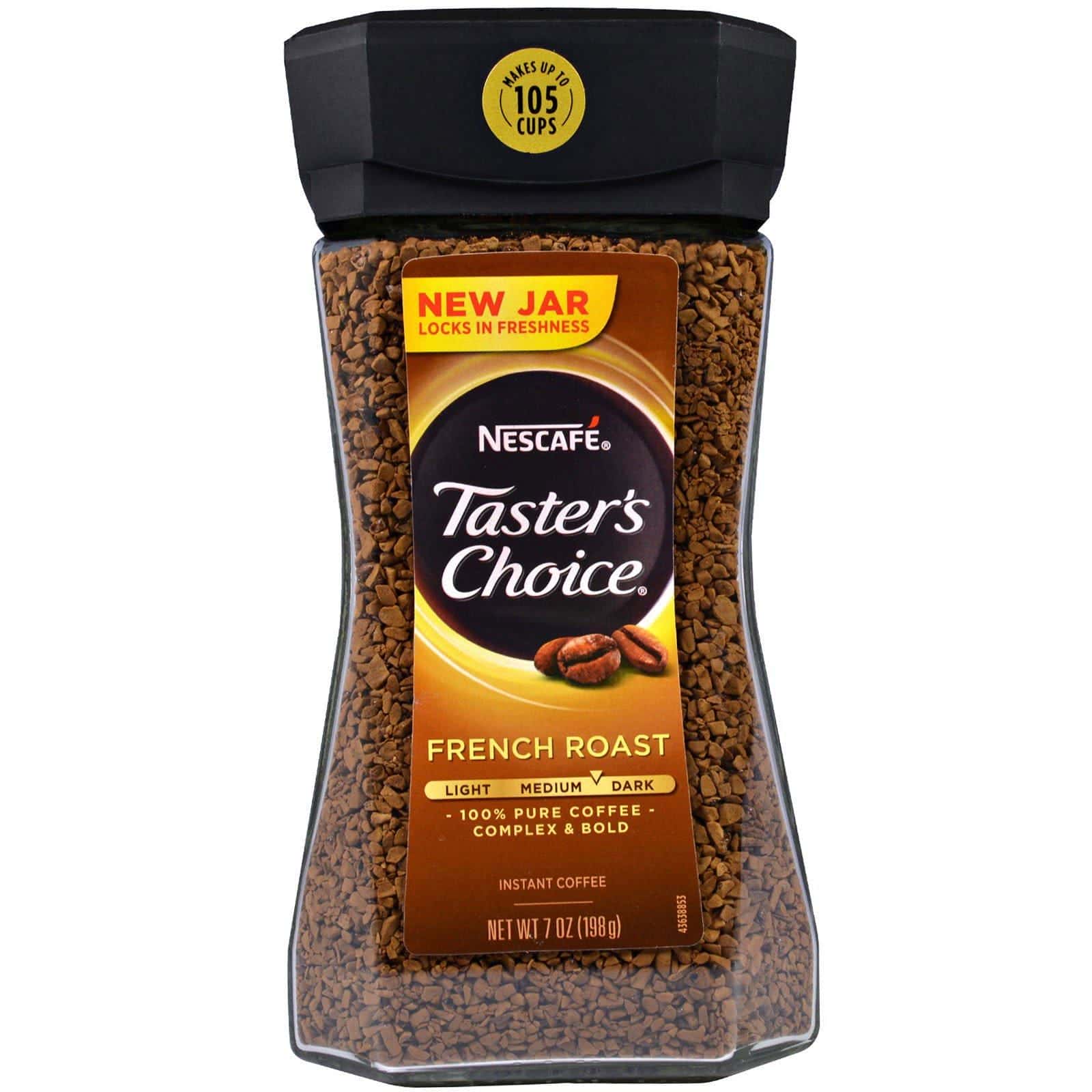 Nescafé, Taster's Choice, café instantáneo, tostado francés, 7 onzas (198 gramos)
