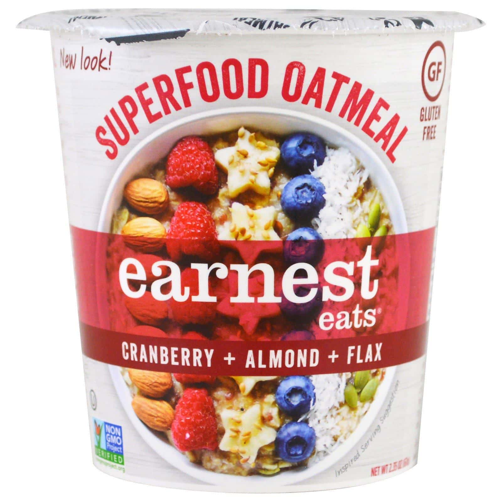 Earnest Eats, Superalimento de Avena, Arándano rojo + Almendra + Linaza, Mezcla Americana, 2.35 oz (67 g)