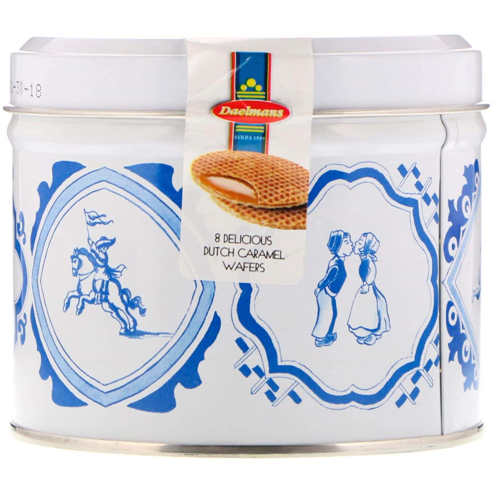Daelmans, Stroopwafels, lata de regalo, caramelo, 8 waffles, 8.11 oz (230 g)