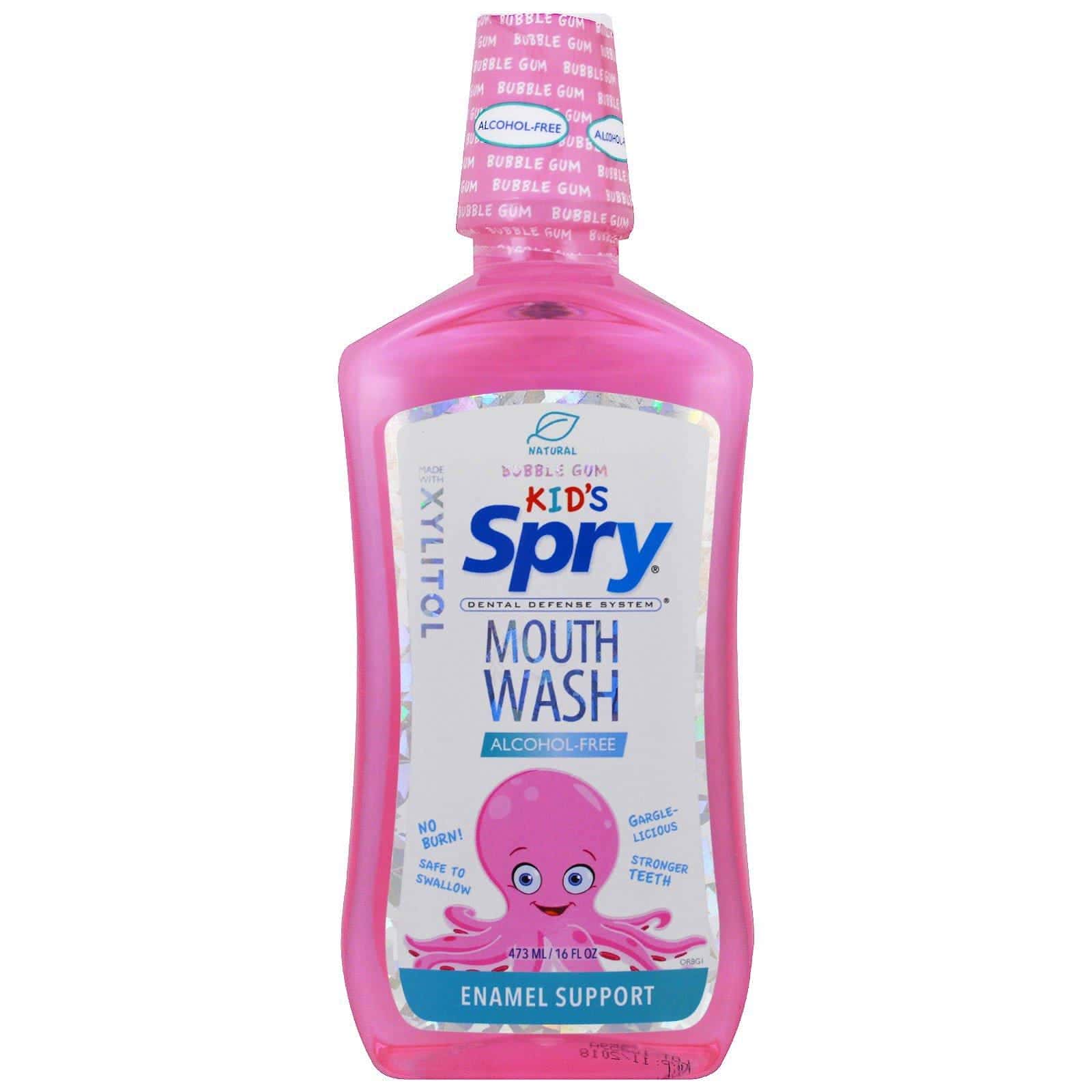 Xlear, Enjuague bucal Spry Kid's para niños, protege el esmalte, sin alcohol, chicle natural, 16 oz (473 ml)