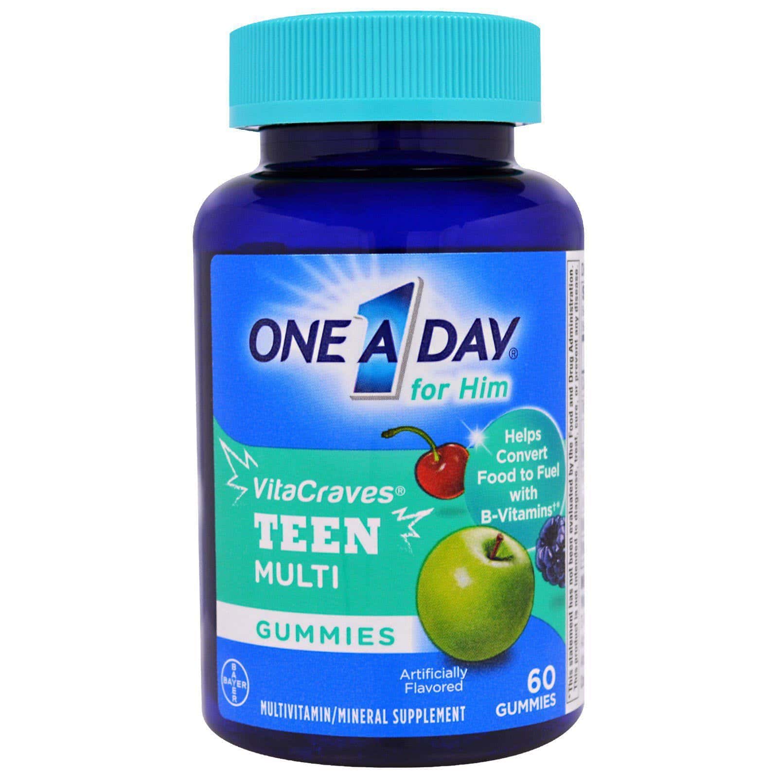 One-A-Day, Una al día para ellos, tentación vitamina, multivitamínico para adolescentes, 60 gomitas