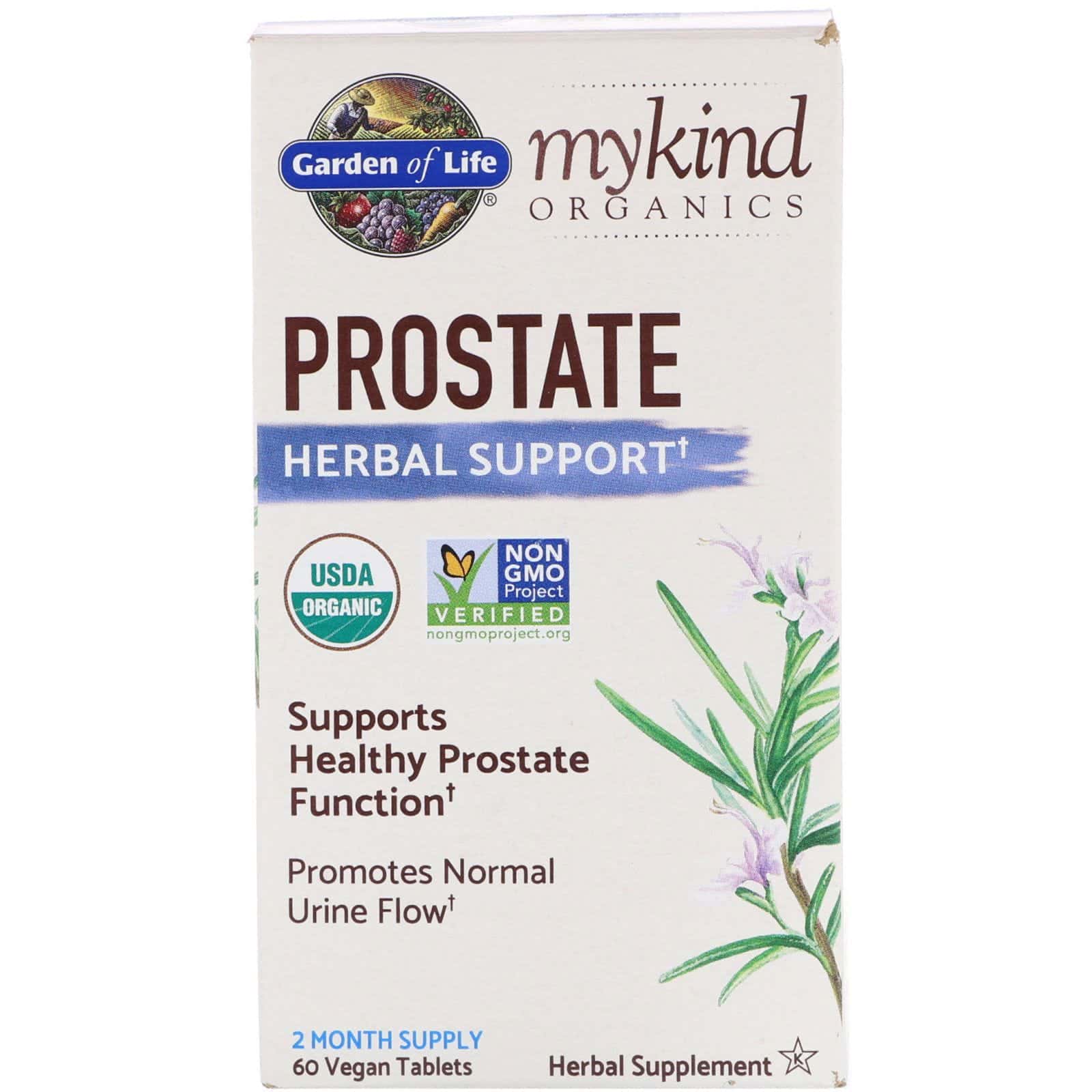 Garden of Life, MyKind Organics, próstata, apoyo herbal, 60 tabletas veganas