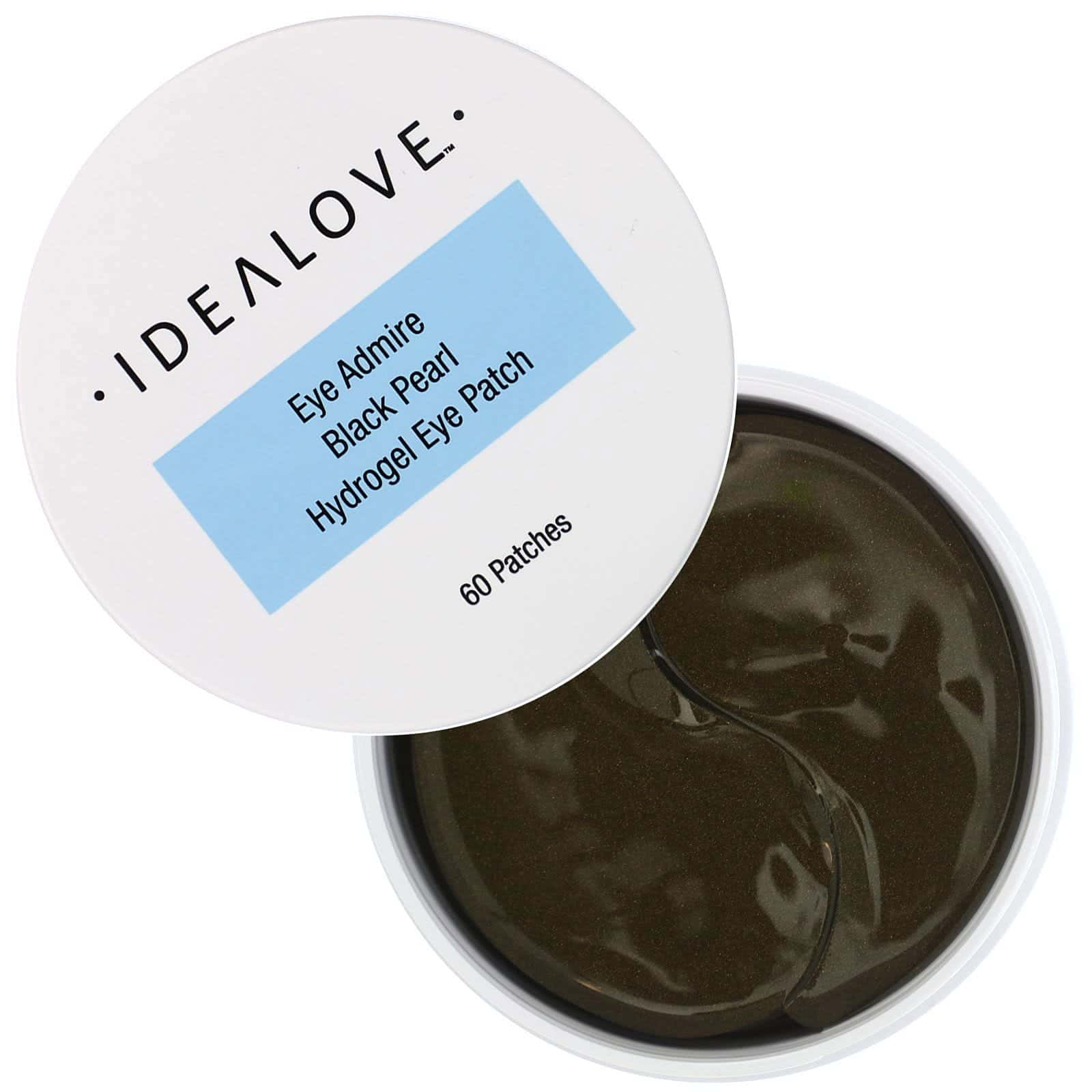 Idealove, Parches de hidrogel con perla negra para el contorno de los ojos, 60 parches