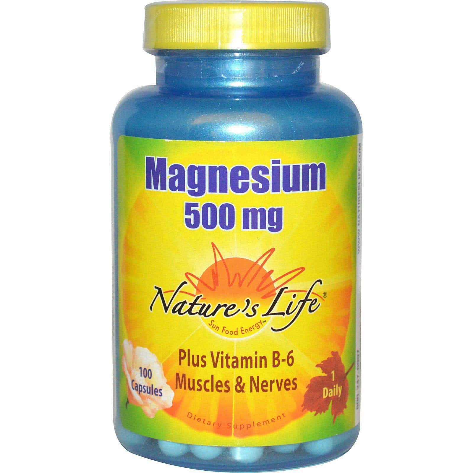 Nature's Life, Magnesio, 500 mg, 100 Cápsulas