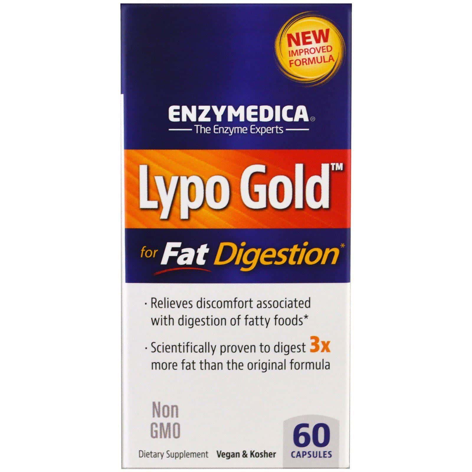 Enzymedica, Lypo Gold, para la digestión de la grasa, 60 cápsulas