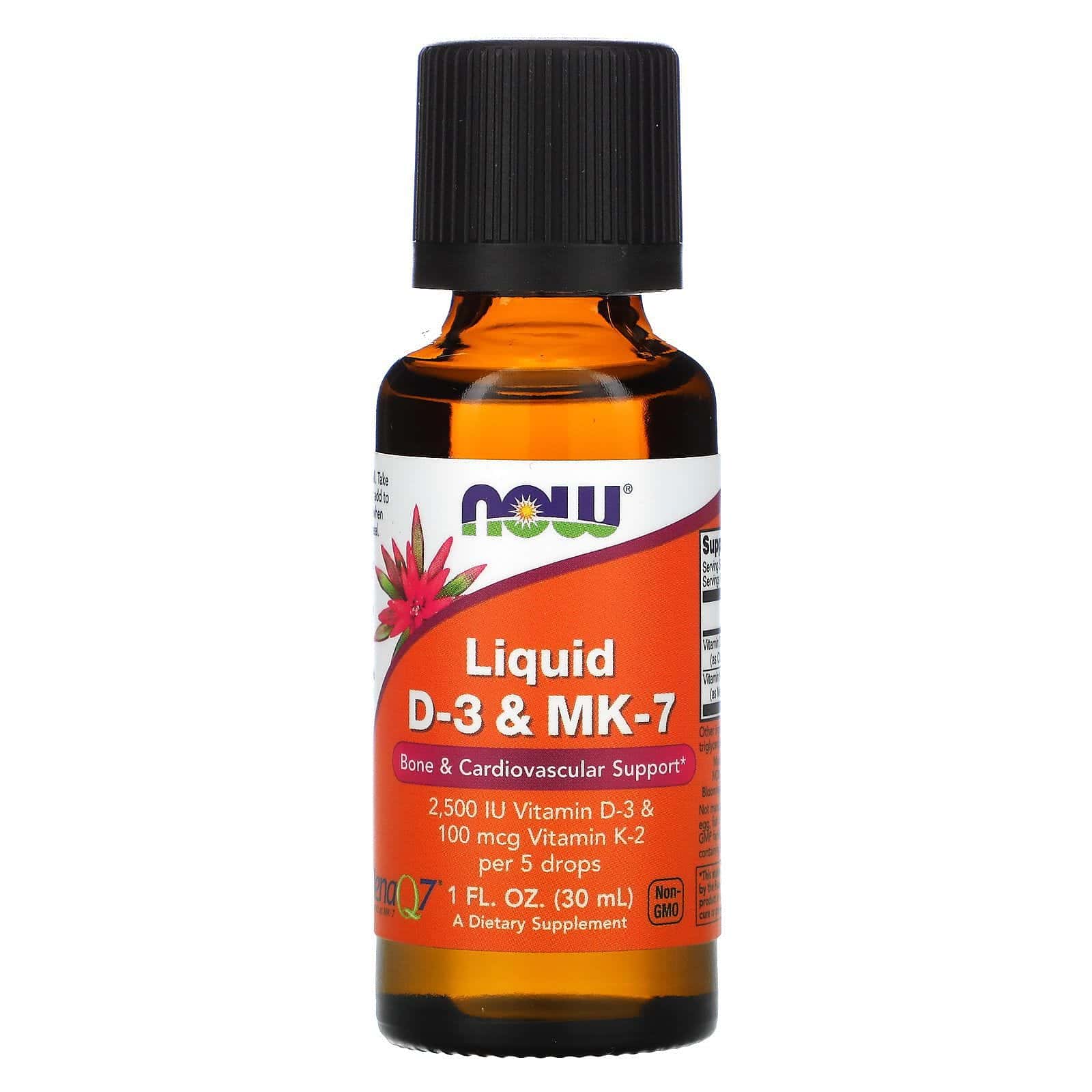 Now Foods, Vitamina D3 y MK-7 líquidas, 30 ml (1 oz. líq.)