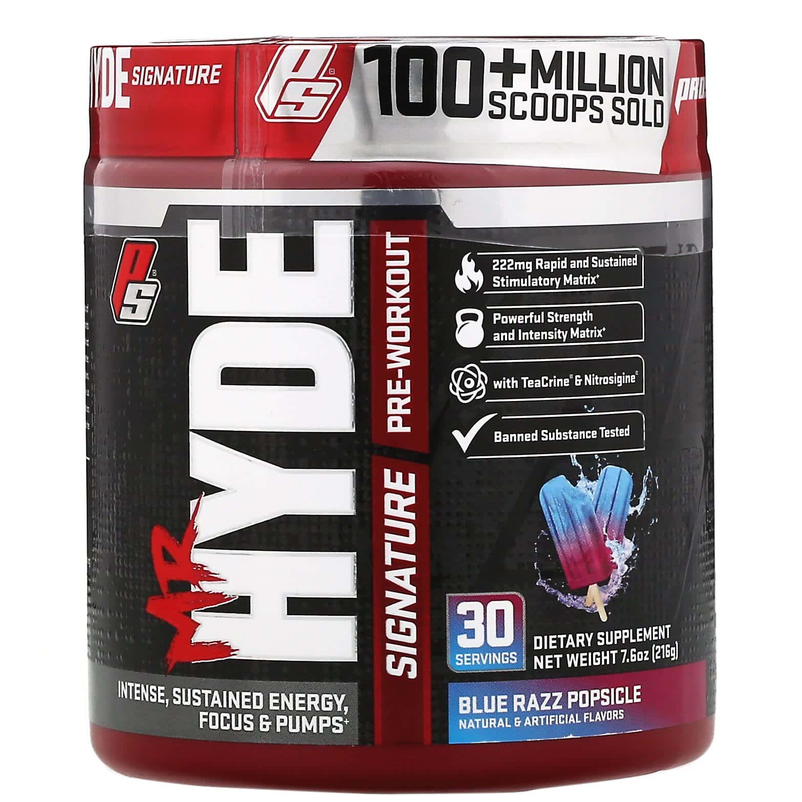 ProSupps, Mr. Hyde, Signature, Suplemento preentrenamiento, Paleta de mora, 216 g (7,6 oz)