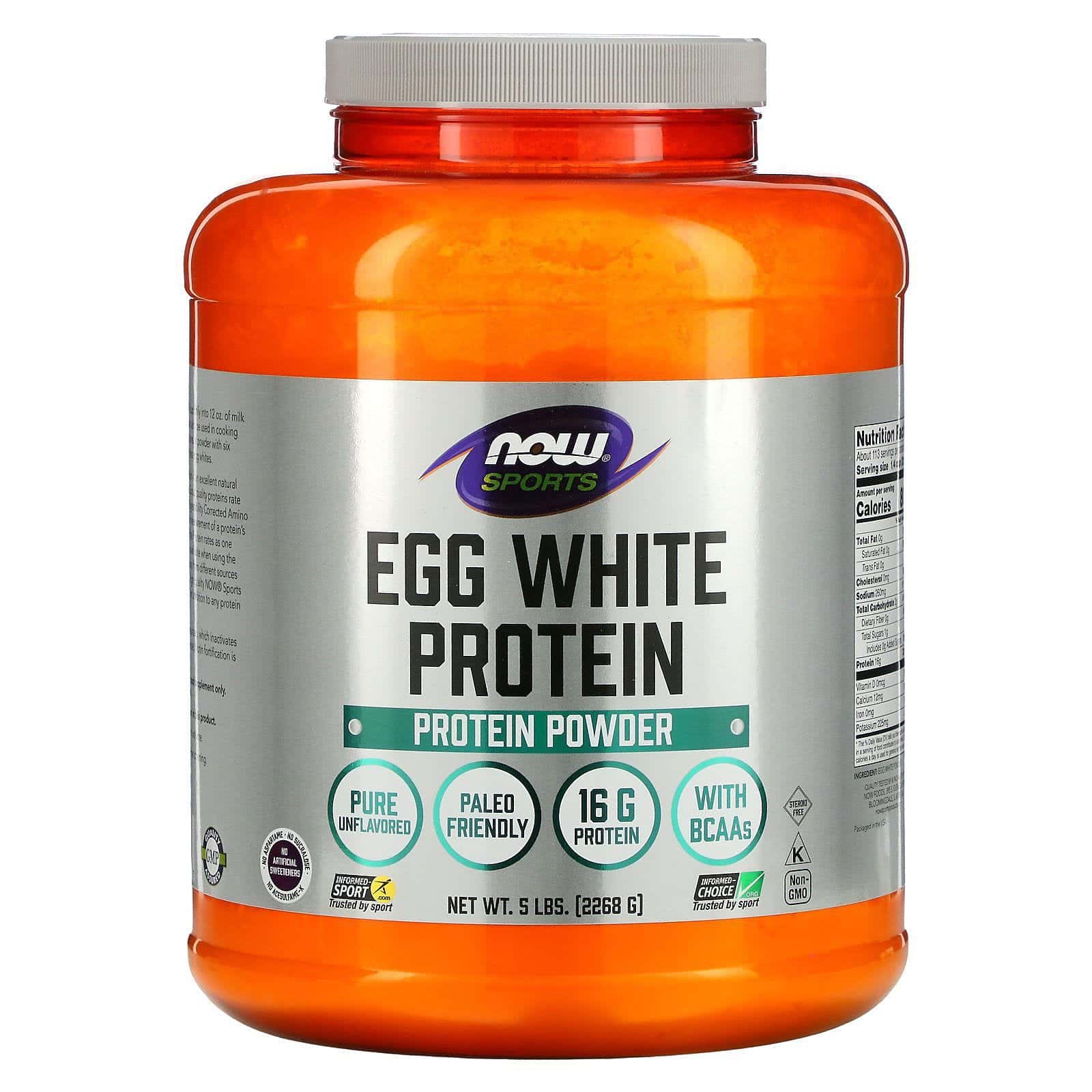 Now Foods, Deporte, proteína de clara de huevo en polvo, 5 lb (2268 g)