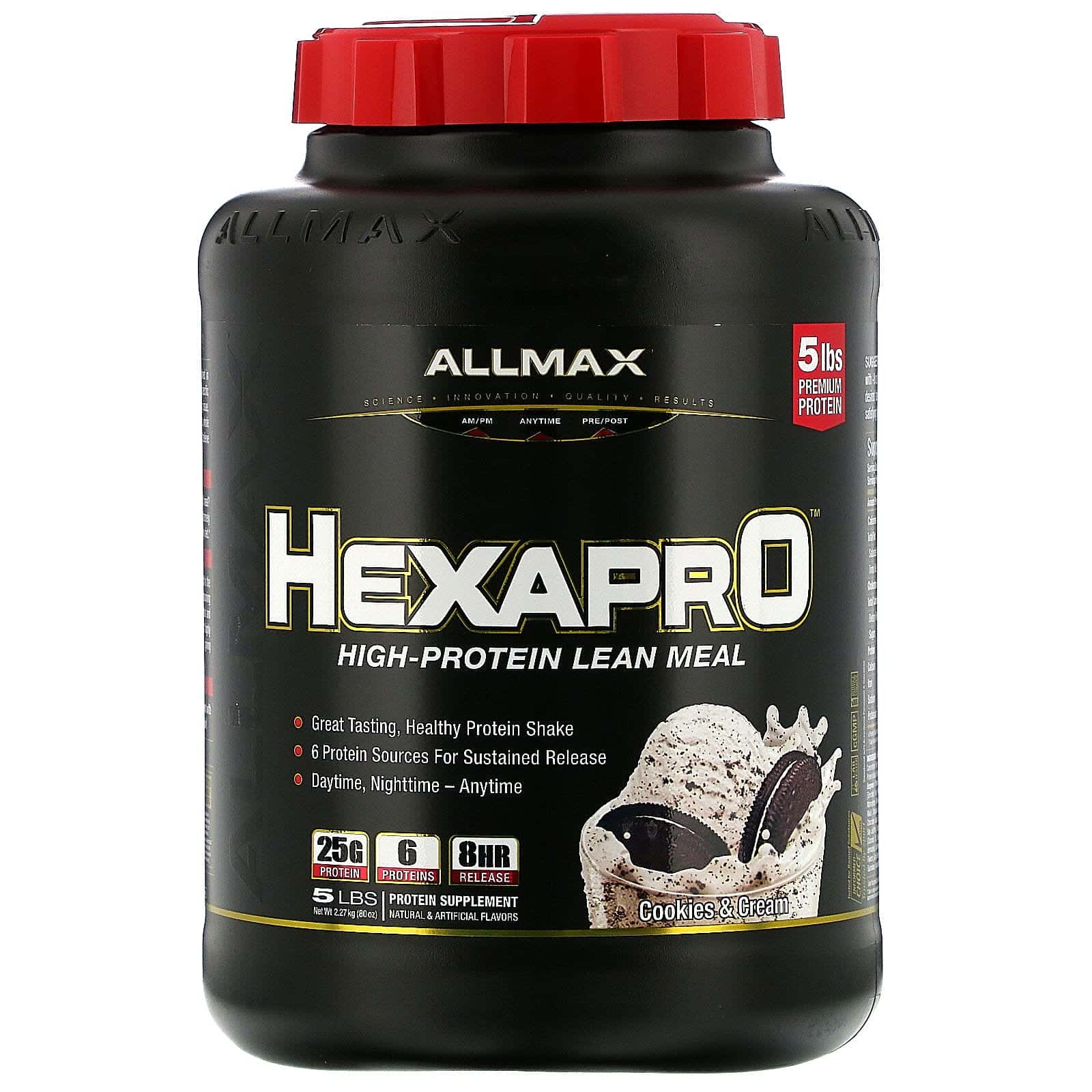 ALLMAX Nutrition, Hexapro, alimento magro con alto contenido de proteínas, Galletas y crema, 2,27 kg (5 lb)