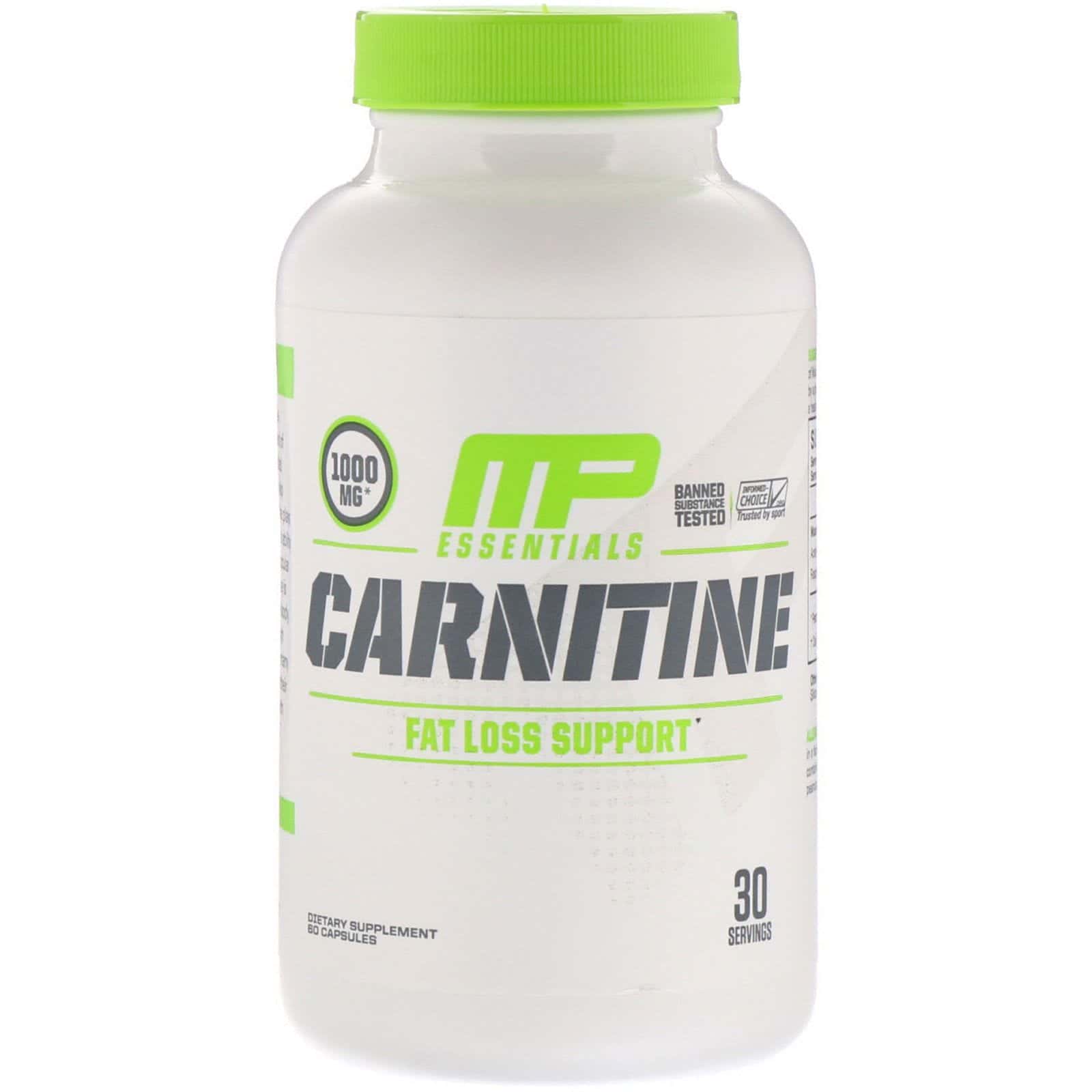 MusclePharm, Carnitina, Suplemento para promover la pérdida de grasa, 60 cápsulas