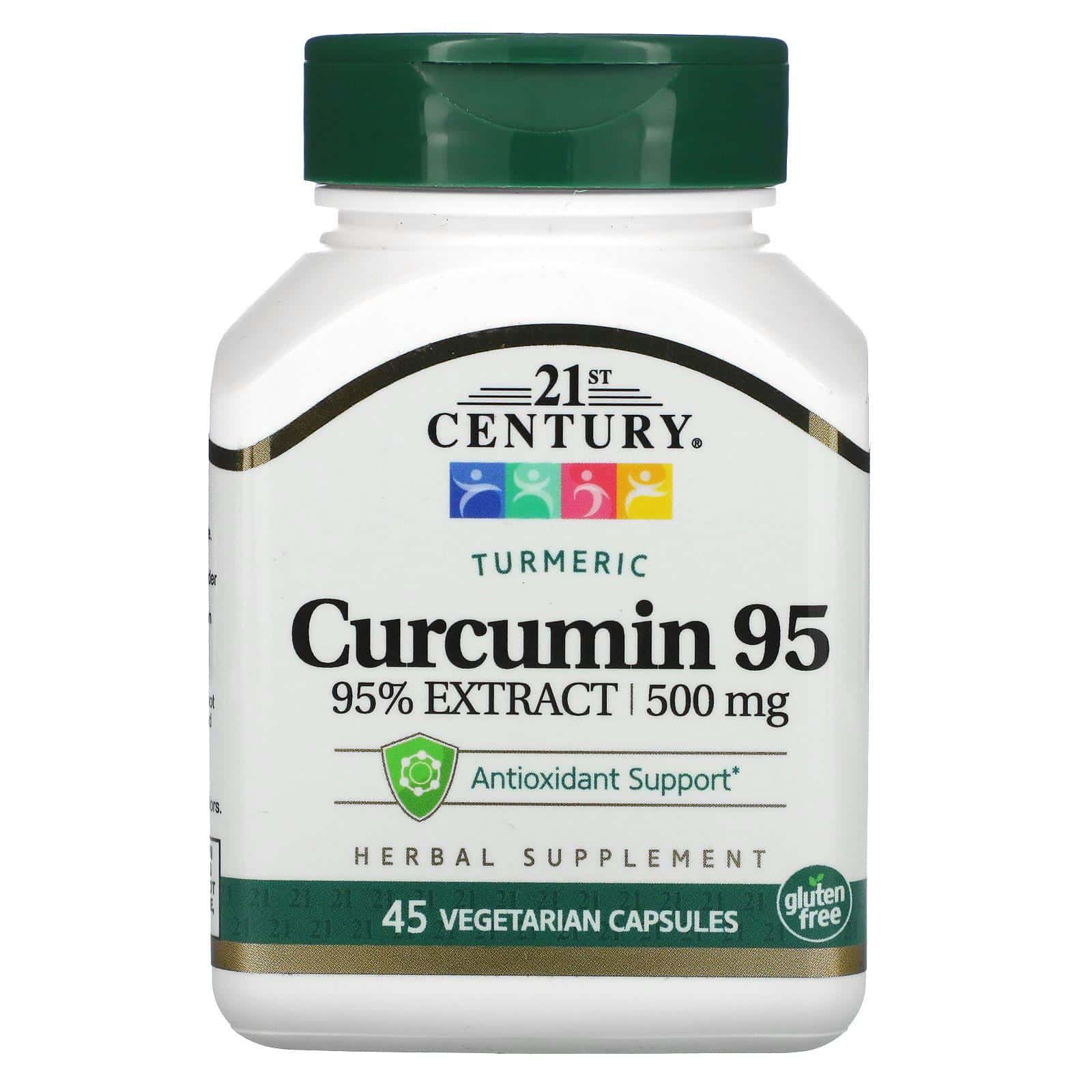 21st Century, Curcumina 95, 500 mg, 45 cápsulas vegetales