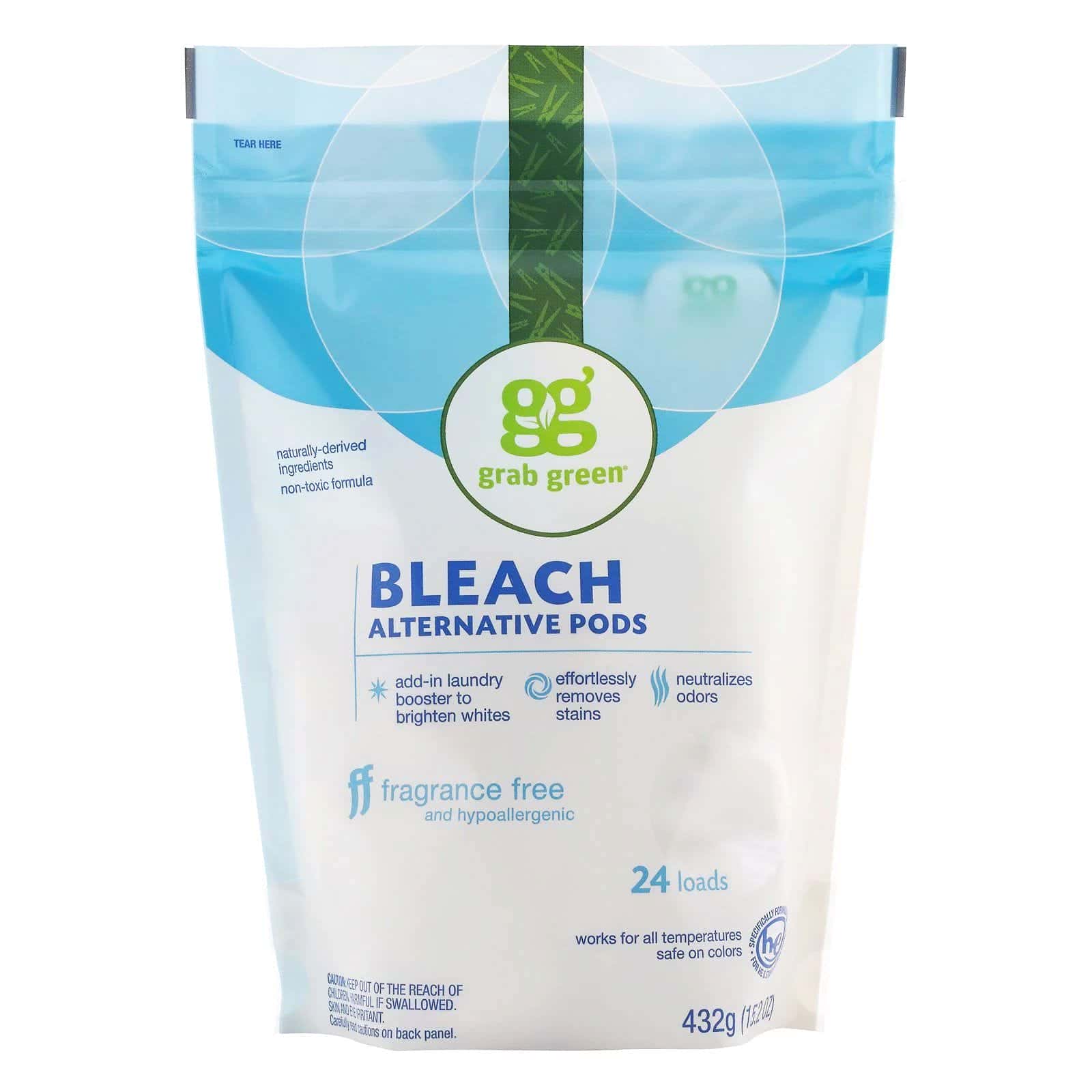 Grab Green, Paquetes Alternativos a la Lejía, Sin Fragancia, 24 Cargas, 15.2 oz (432 g)