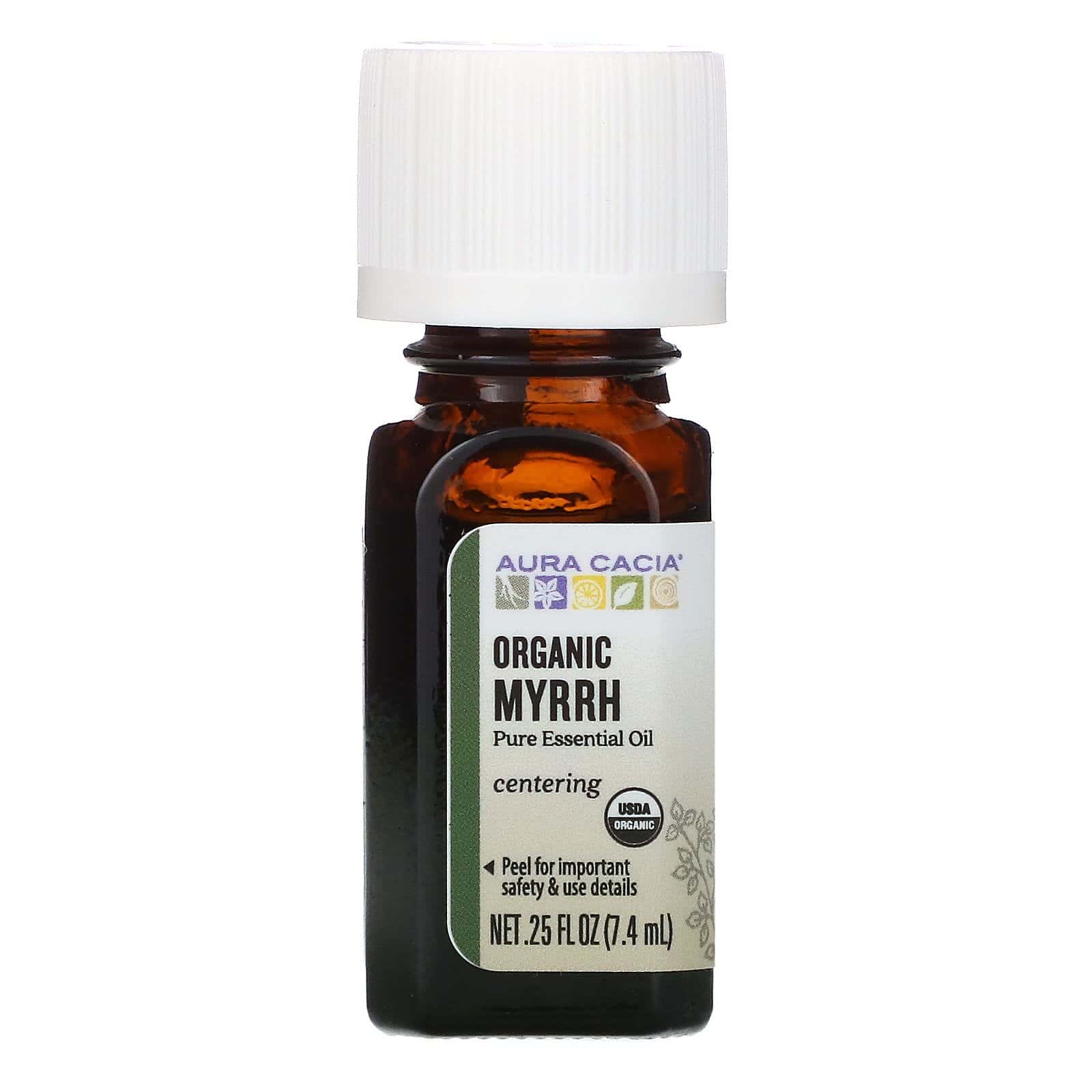 Aura Cacia, Aceite esencial puro, Mirra orgánica, 7,4 ml (0,25 oz. líq.)