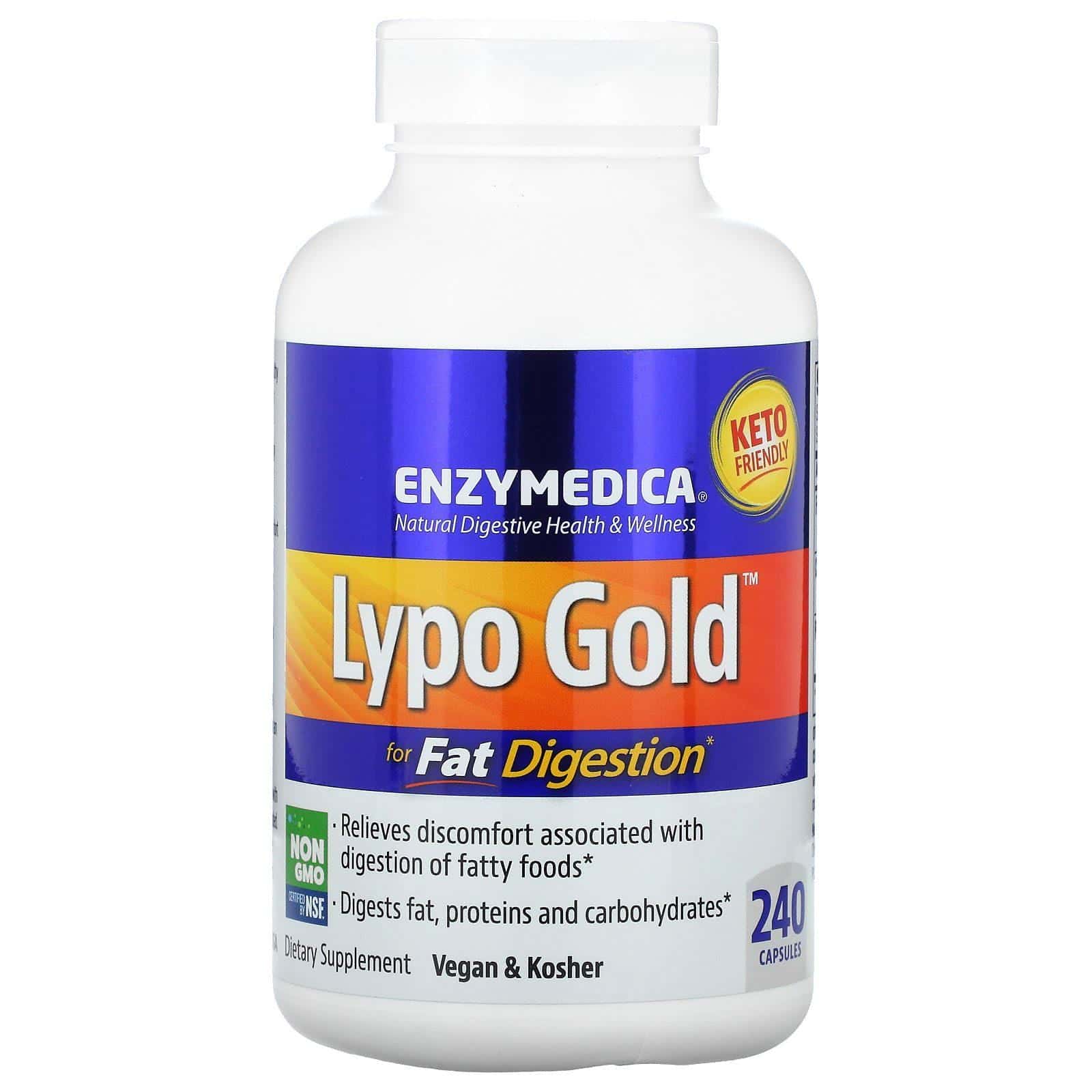 Enzymedica, Lypo Gold, Suplemento para la digestión de grasas, 240 cápsulas